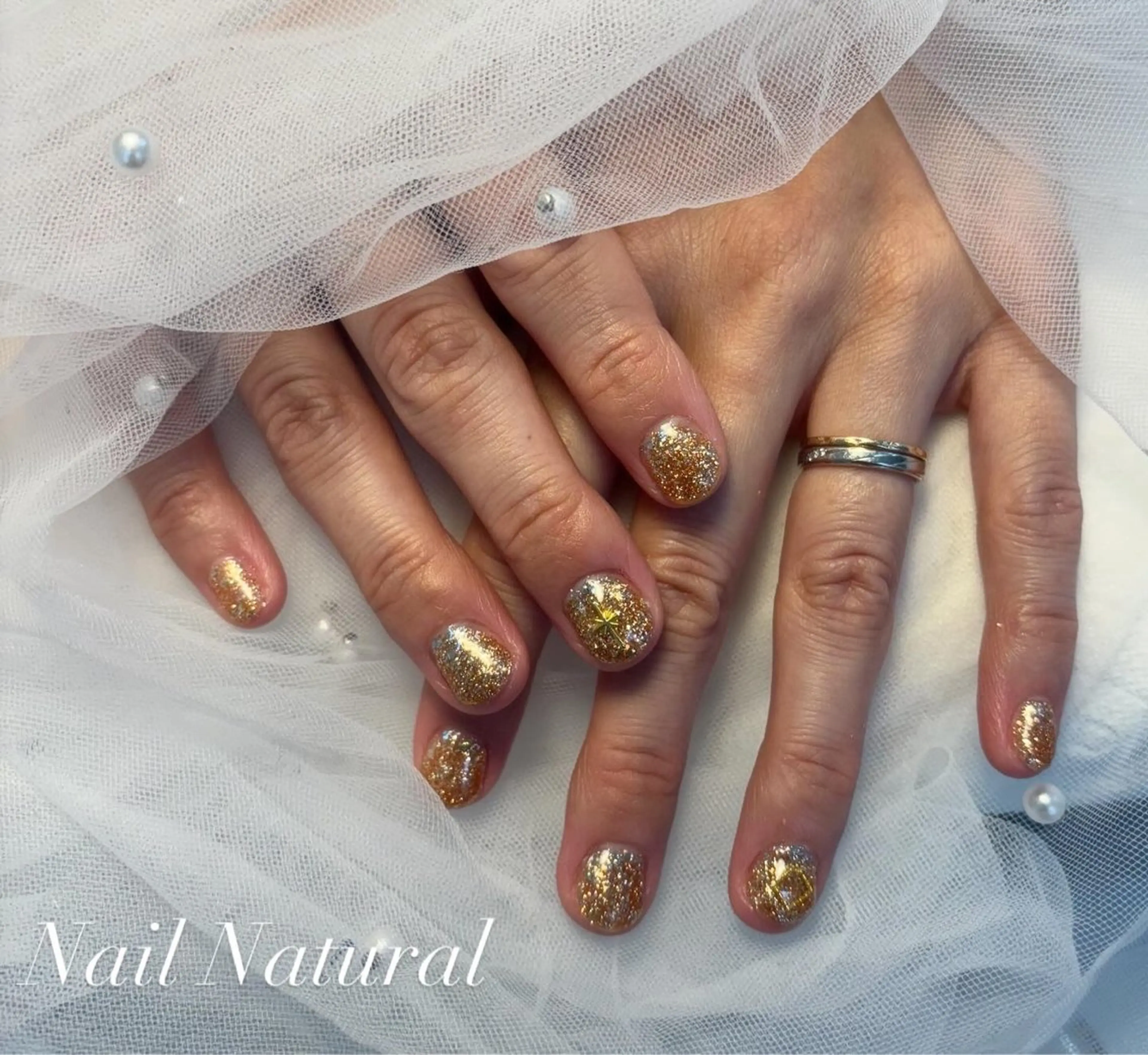 ネイル フラッシュネイル フットネイル フレンチネイル ジェルネイル ガラスフレンチ ハンドネイル Nail salon Natulalのネイルデザイン