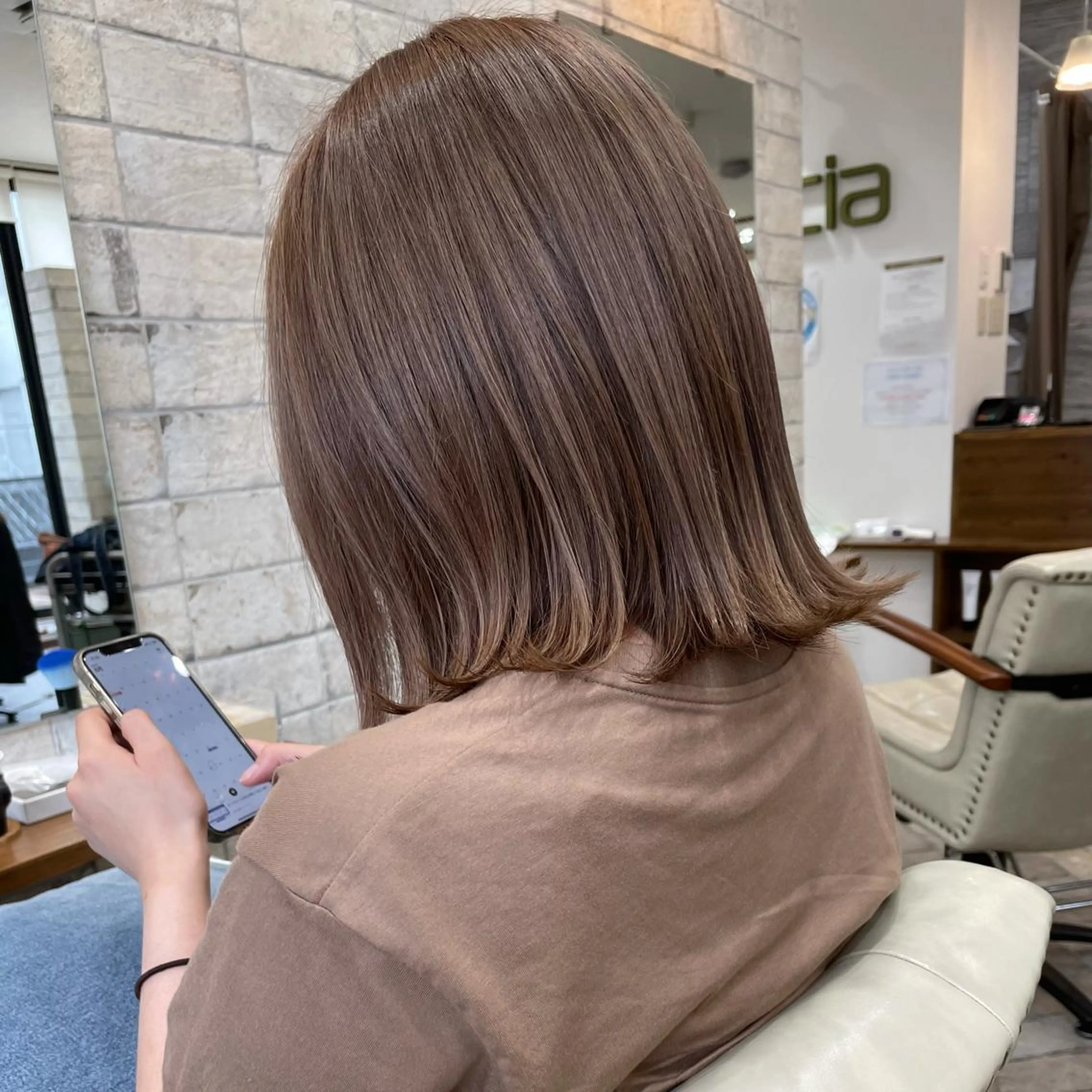 ミディアム カラー 髪質改善 中川　翔のヘアスタイル