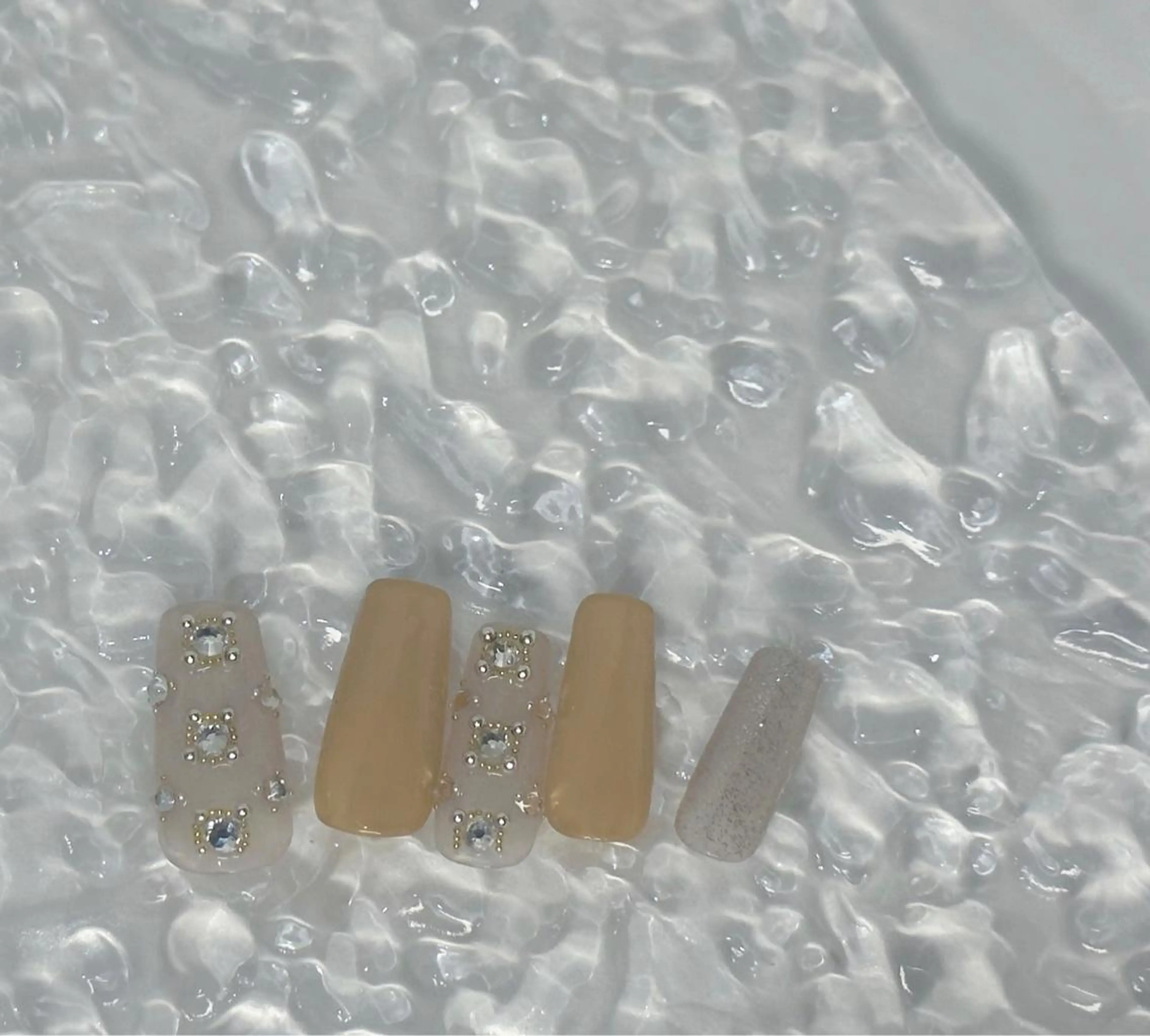 ネイル 長さ出し フットネイル フレンチネイル ジェルネイル ガラスフレンチ MSSugar Nailのネイルデザイン