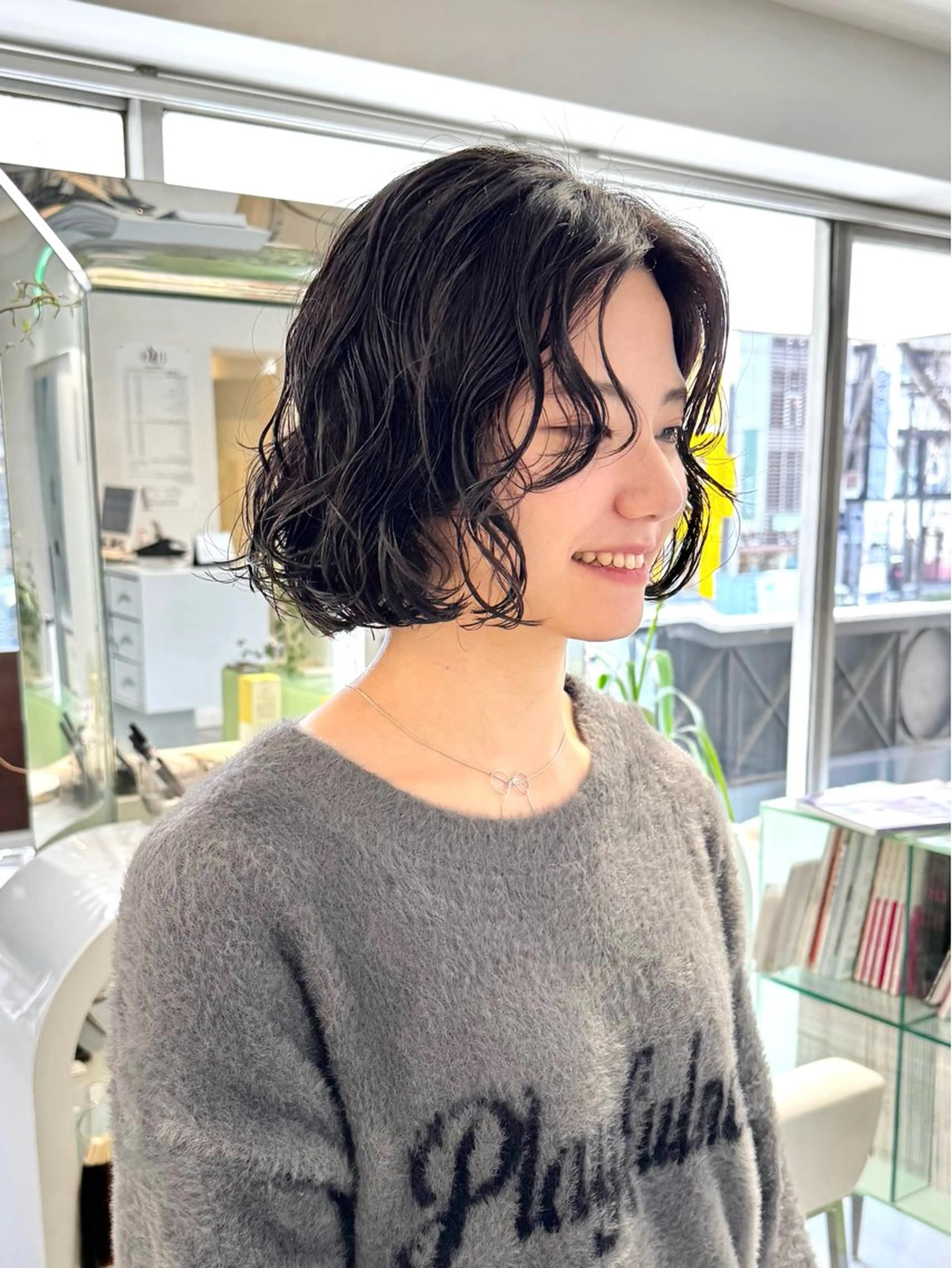 ショート パーマ ボブレイヤー ボブ レイヤーカット カット パーマ トリートメント デジタルパーマ 🌀ボブ　萩原　龍のヘアスタイル