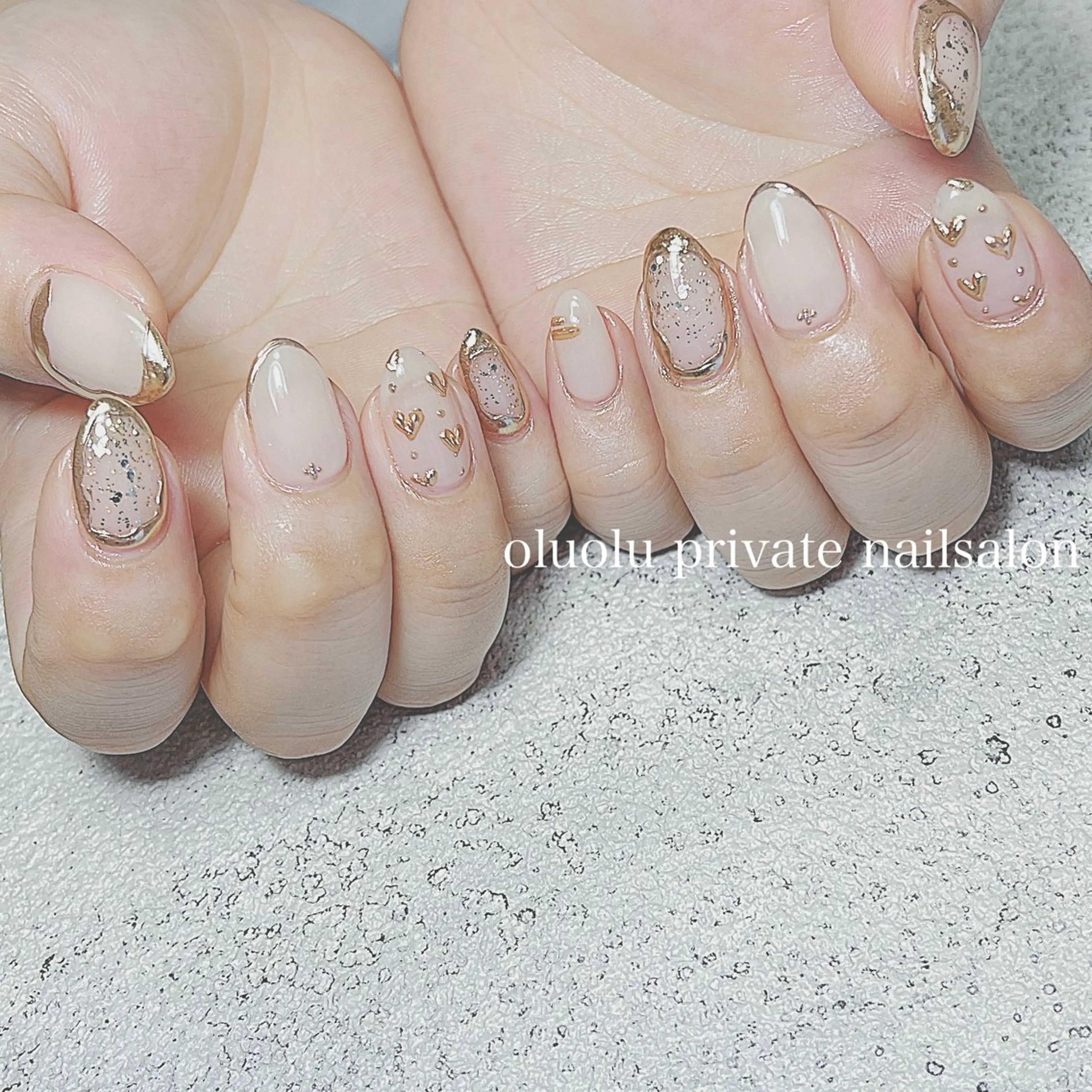 ネイル アートネイル フットネイル ハート ミラーネイル ニュアンスネイル ハンドネイル 大村 紬華のネイルデザイン