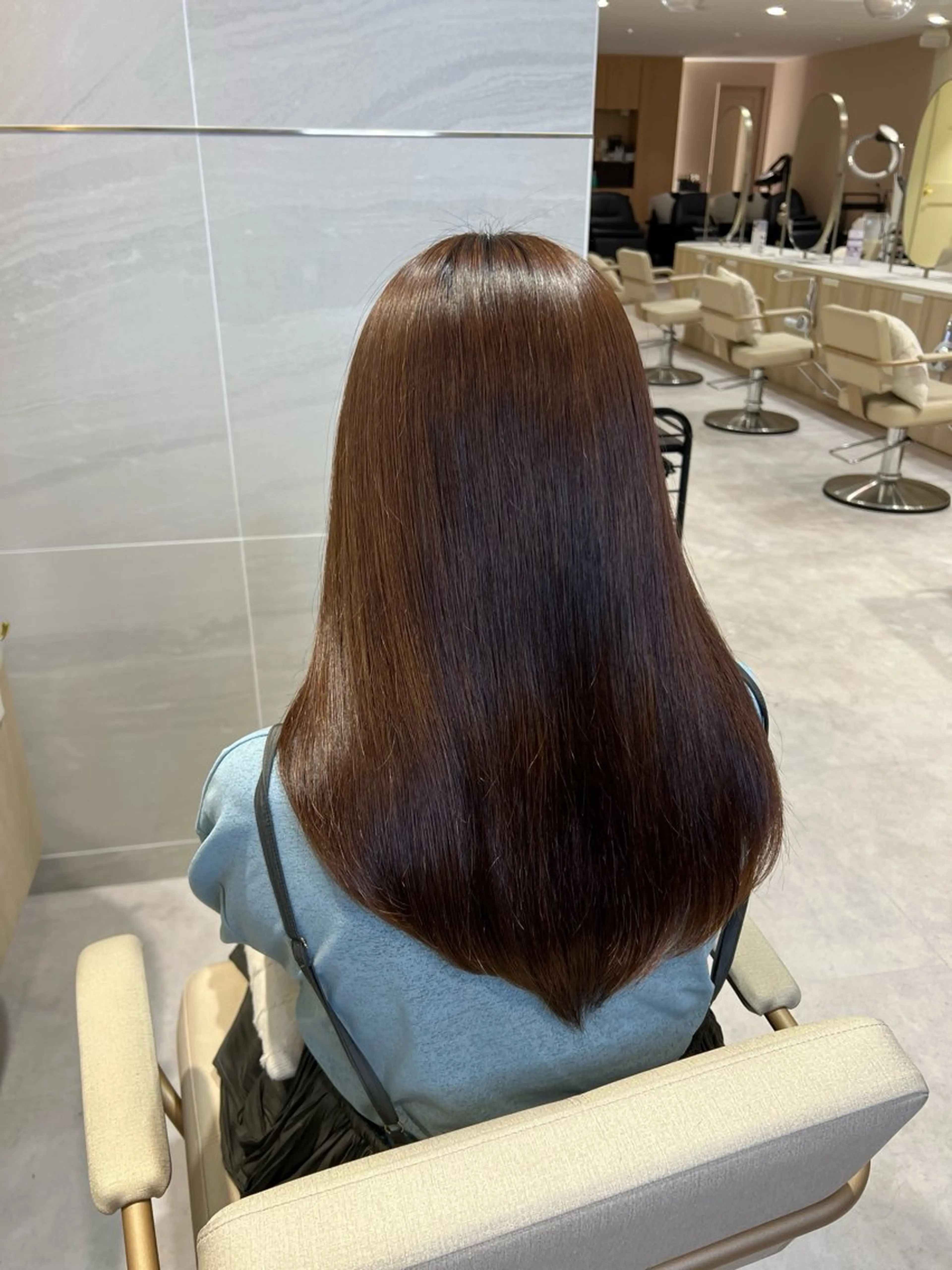 ロング パーマ 縮毛矯正 トリートメント ストレートパーマ カット無料｜レイヤー カット｜韓国モテへアのヘアスタイル