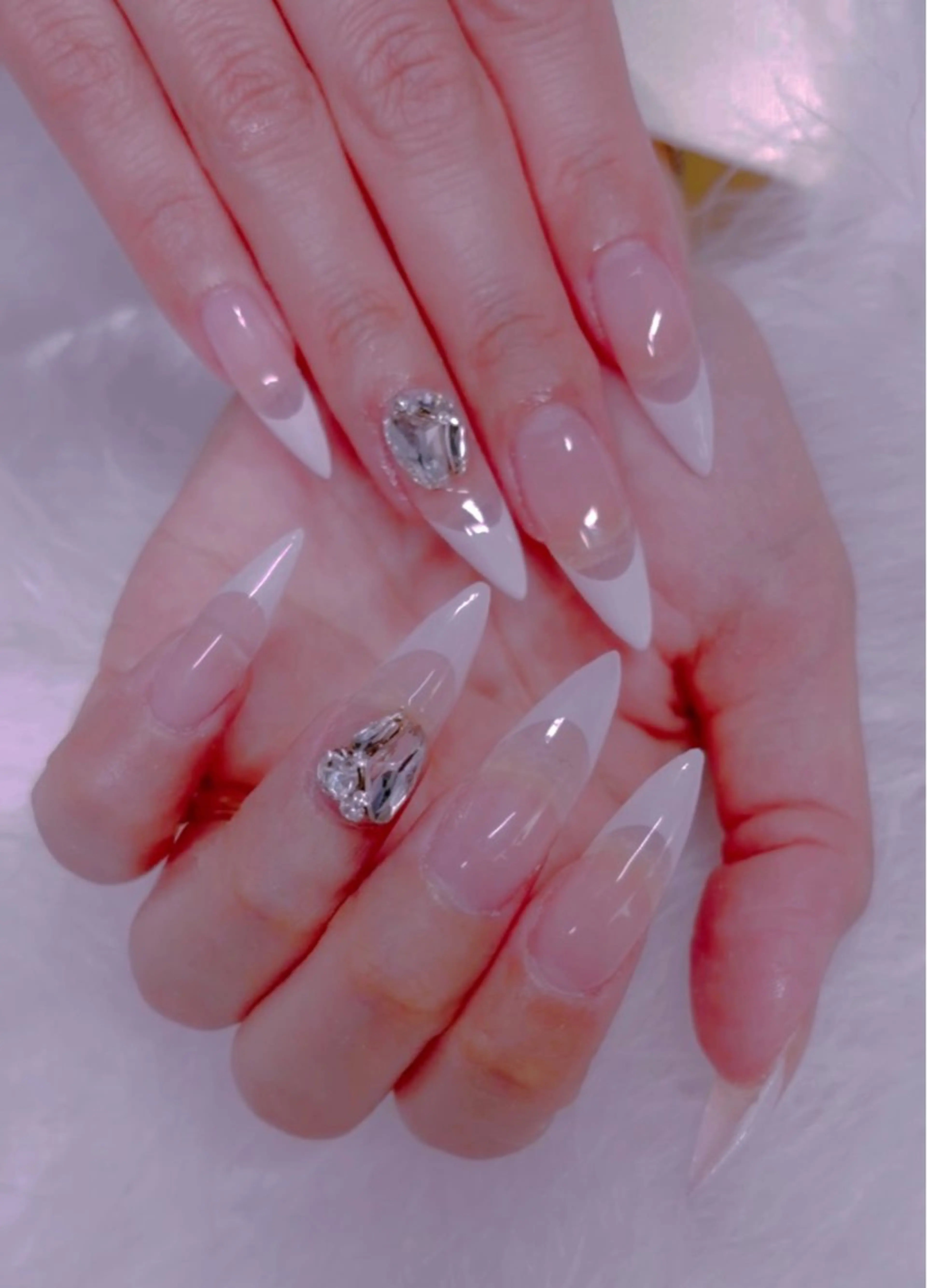 ネイル チークネイル 桜ネイル 長さ出し フットネイル フレンチネイル ビューティー ネイルのネイルデザイン