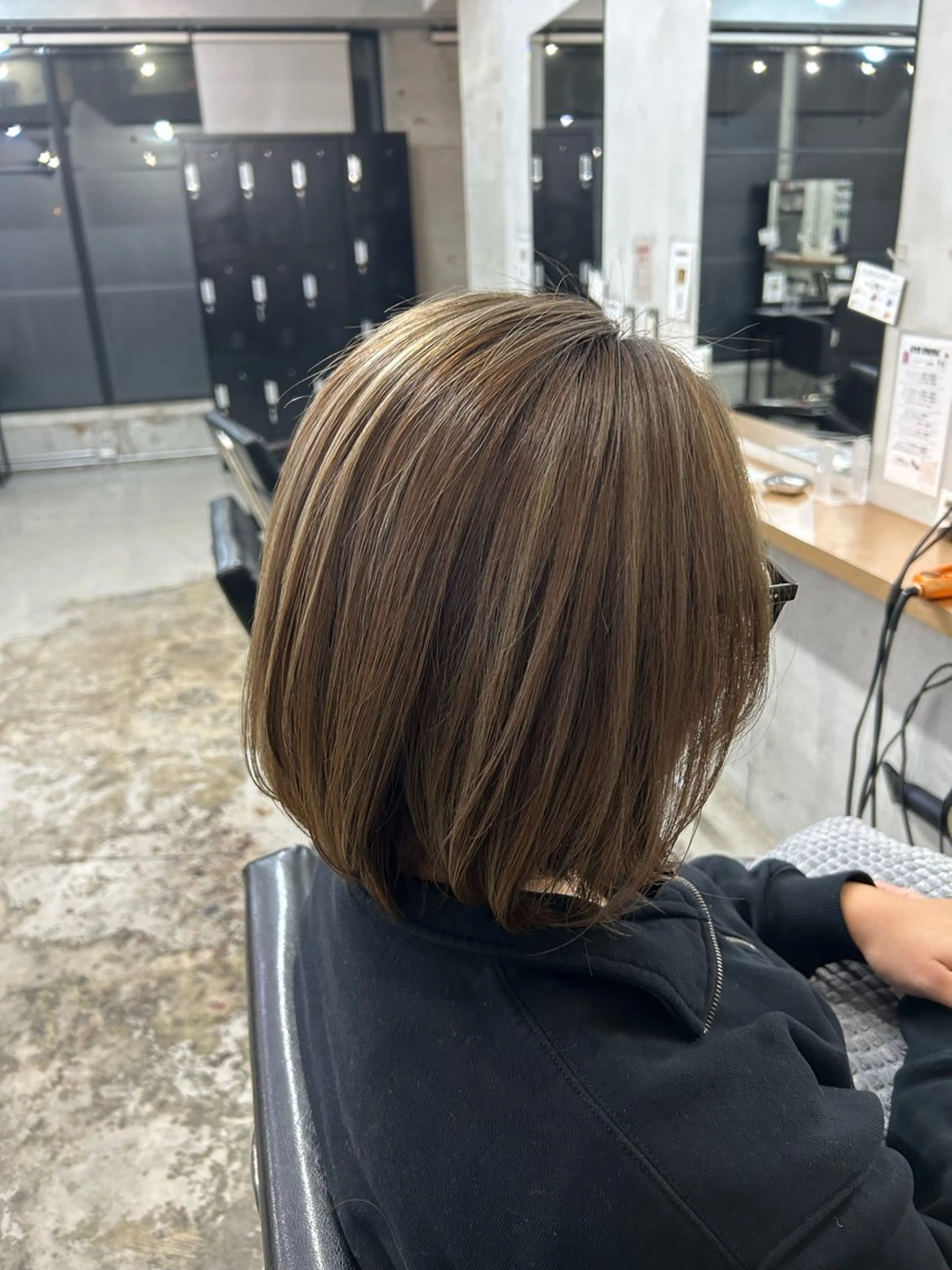 ミディアム 3Dハイライト ハイライト 山中 望緒のヘアスタイル