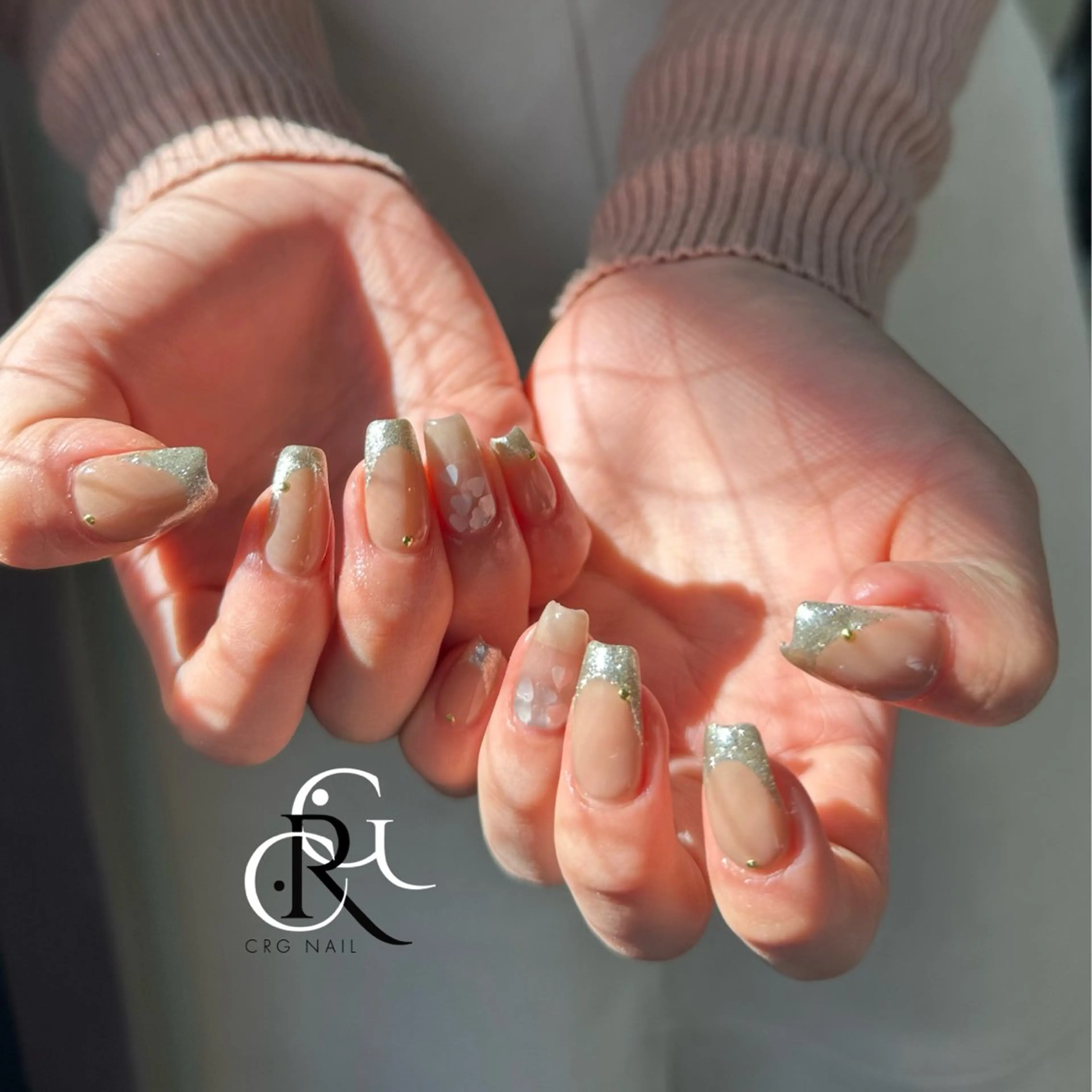 ネイル フレンチネイル ラメ(グリッター) マグネットネイル ハンドネイル CRGNAIL TOKOのネイルデザイン