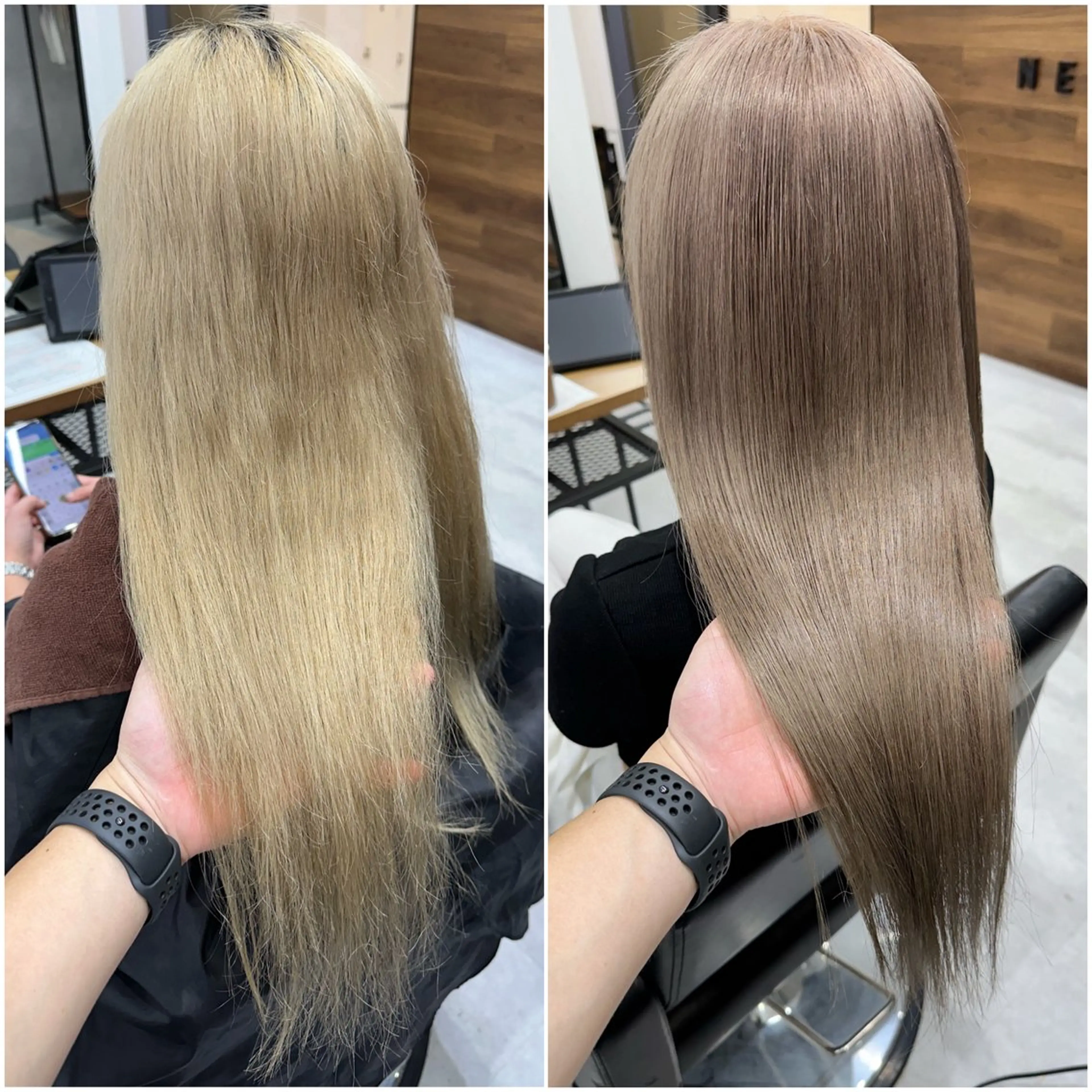 ロング カラー ダブルカラー グレージュ ミルクティーグレージュ 髪質改善 トリートメント KEISUKE🐶 カラー✨エクステのヘアスタイル