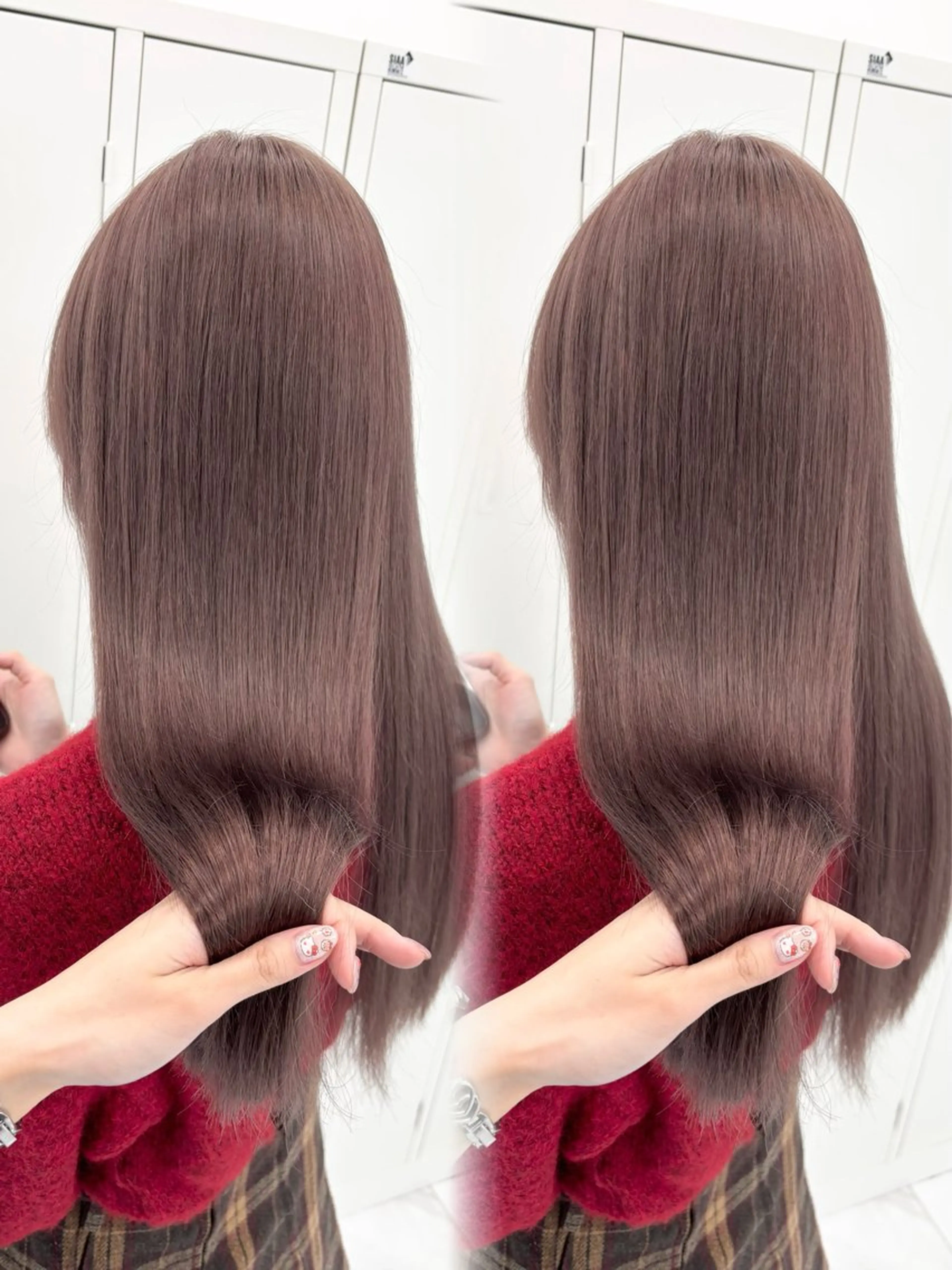 セミロング カラー ブリーチ グレージュ ミルクティーグレージュ トリートメント カット ヘアカラー トリートメント 盛れる顔周り🤍渋谷 Risa🎀のヘアスタイル