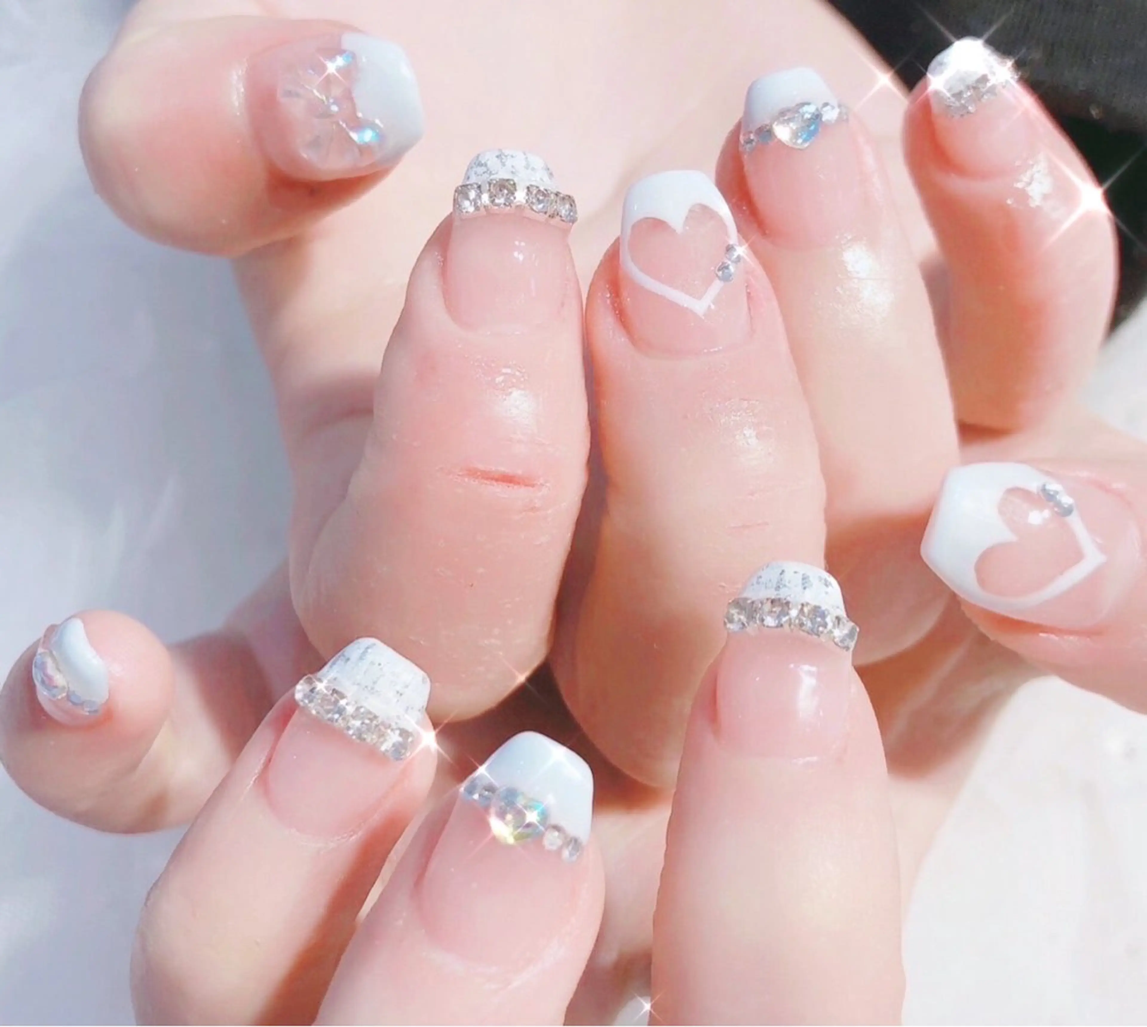 ネイル 桜ネイル フットネイル フレンチネイル ジェルネイル ガラスフレンチ 大門浜松町 ネイルのネイルデザイン