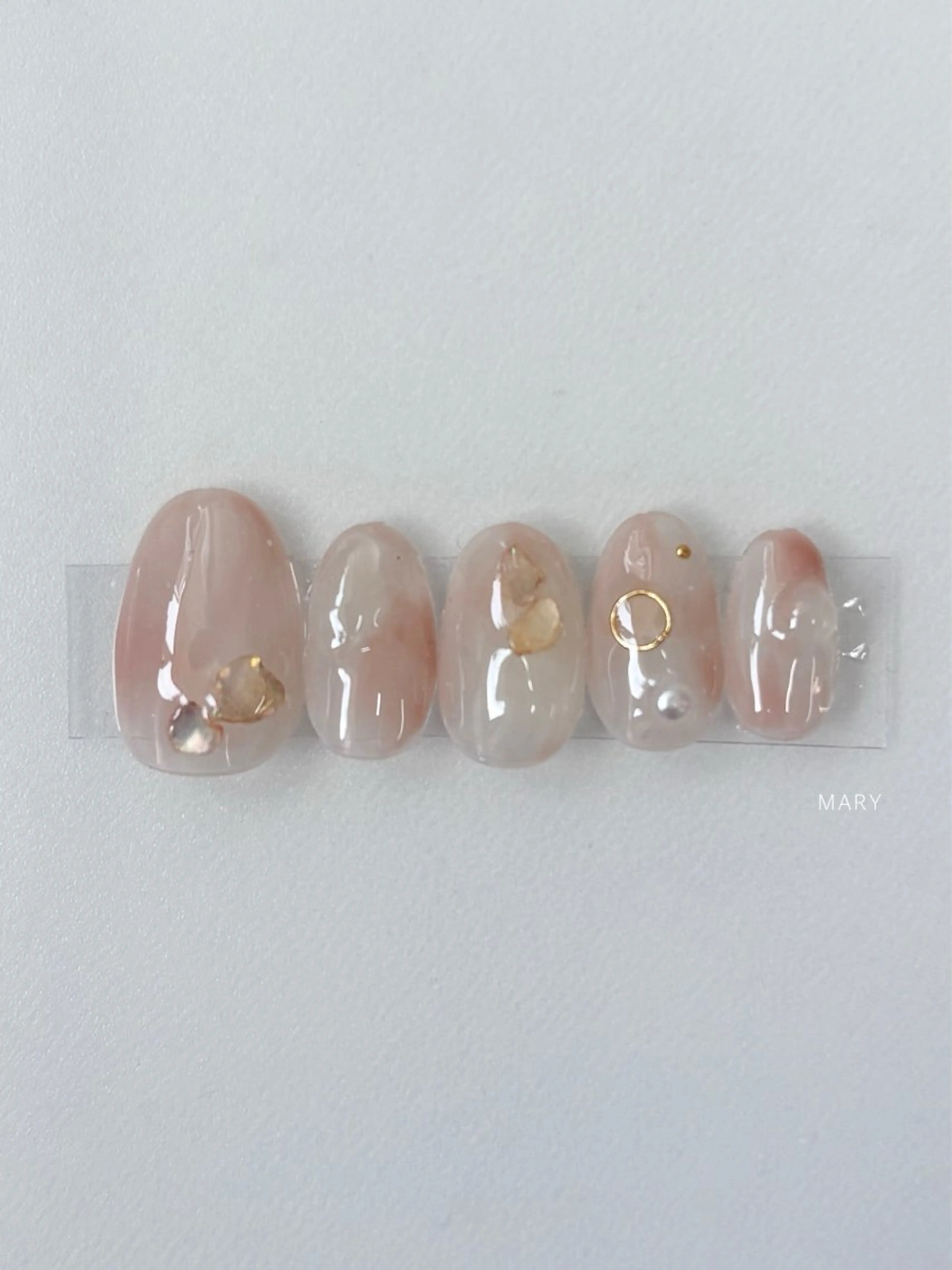 ネイル ニュアンスネイル ピンク 春ネイル ハンドネイル Mary nail .narumiのネイルデザイン