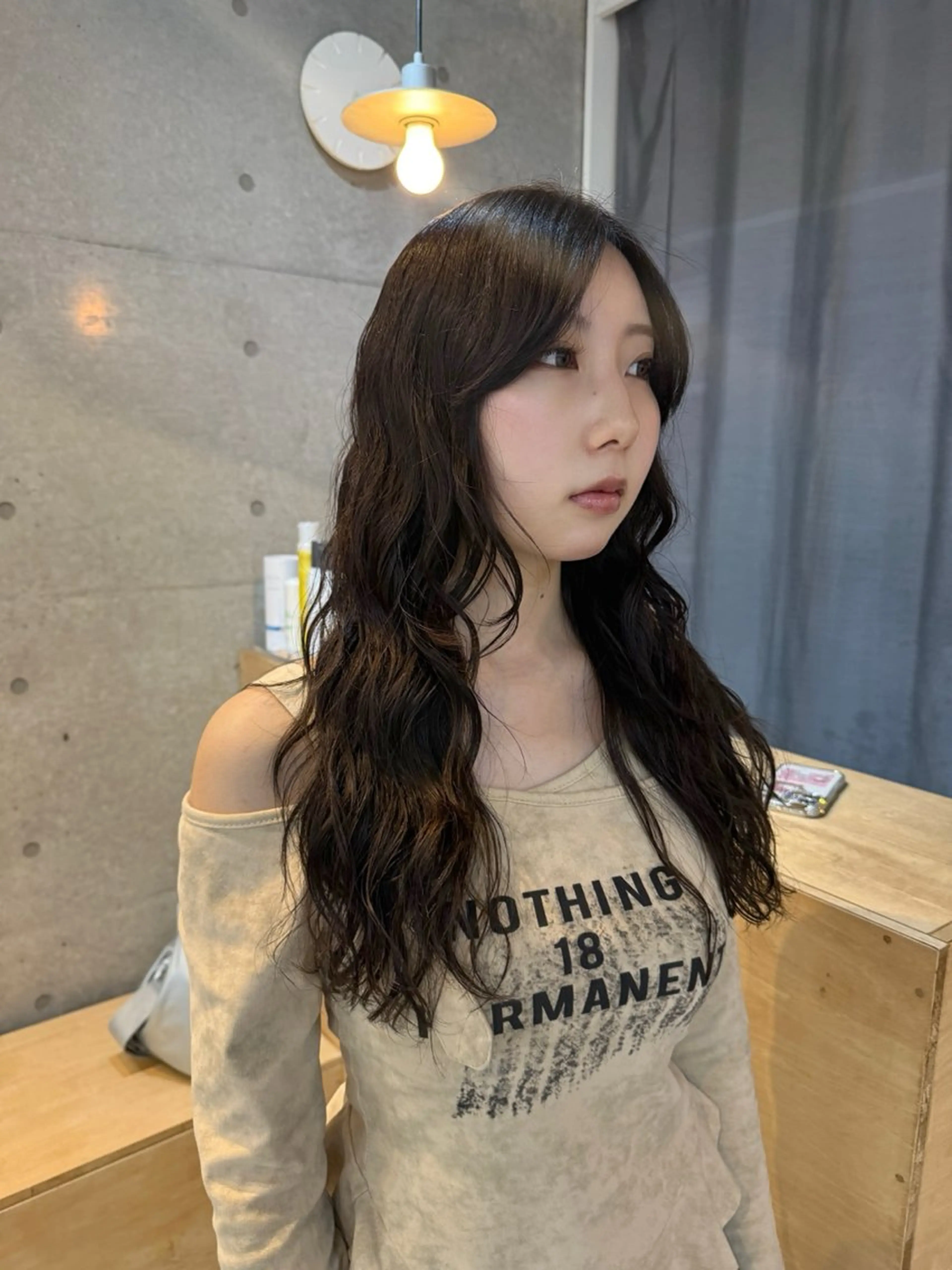 セミロング カット パーマ デジタルパーマ/ ウェーブパーマ/神野のヘアスタイル