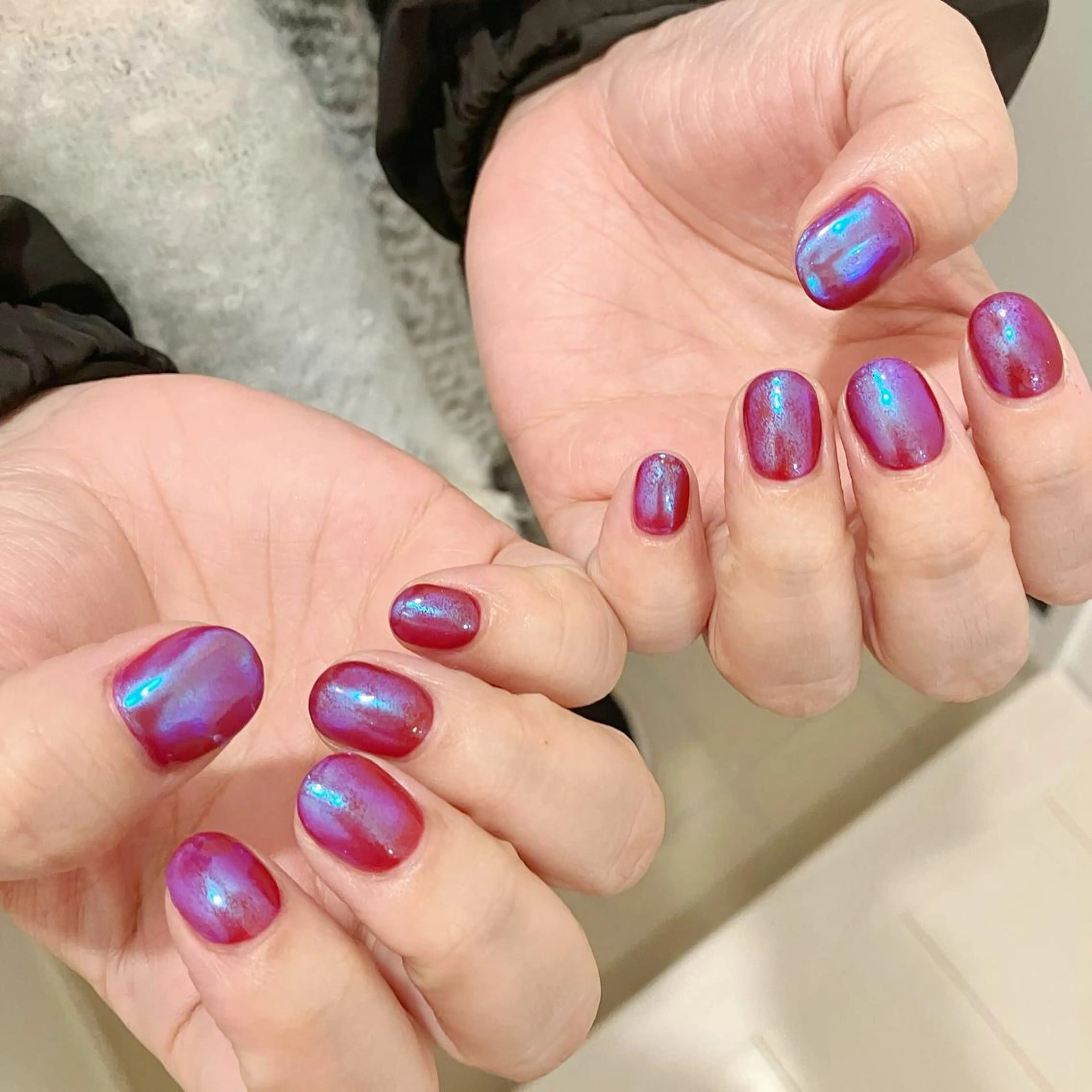 ネイル オーロラネイル フラッシュネイル ジェルネイル 氷ネイル・うるうるネイル キラキラネイル Amour baseのネイルデザイン