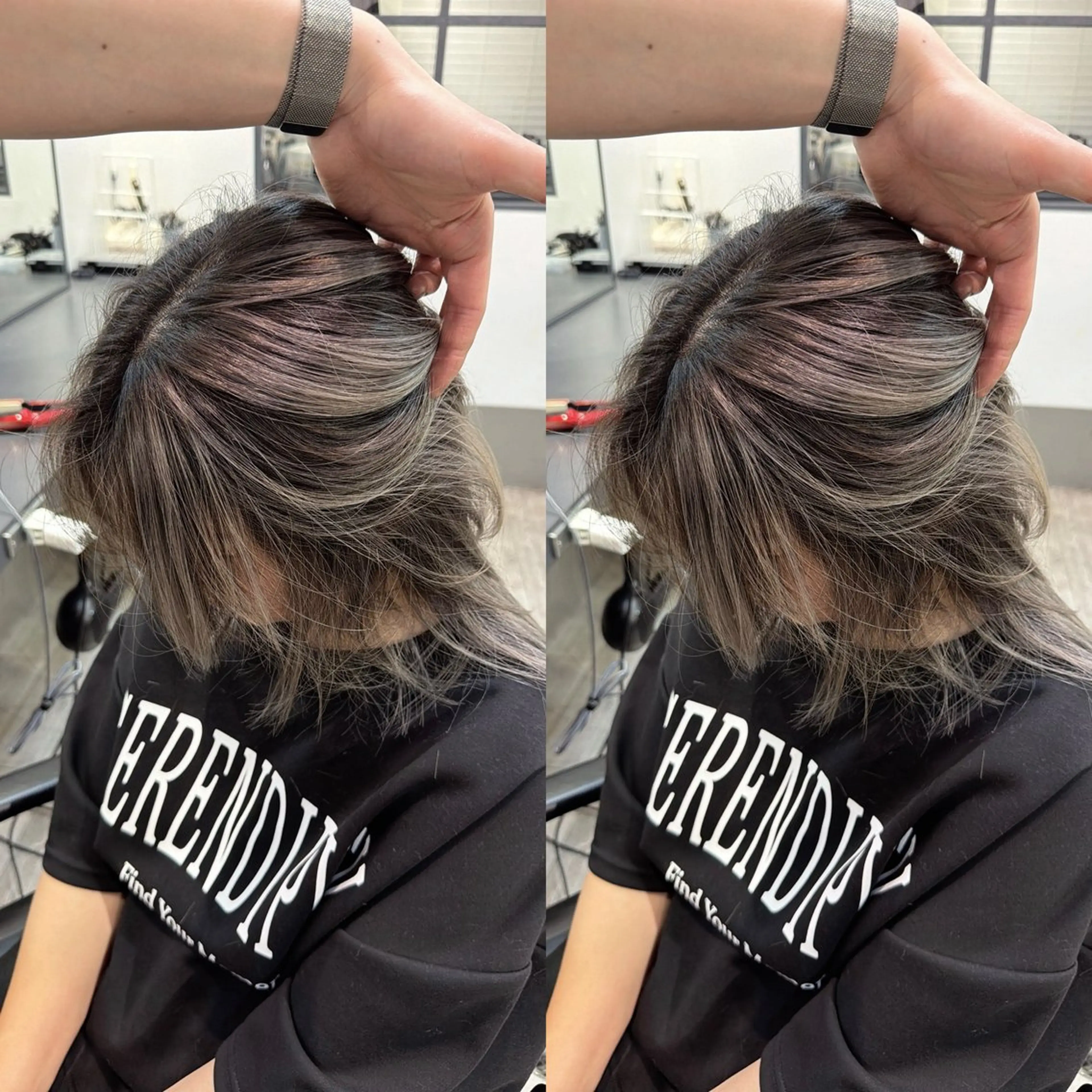 ミディアム カット ヘアカラー トリートメント バレイヤージュ ボブ🌈ナツヤのヘアスタイル