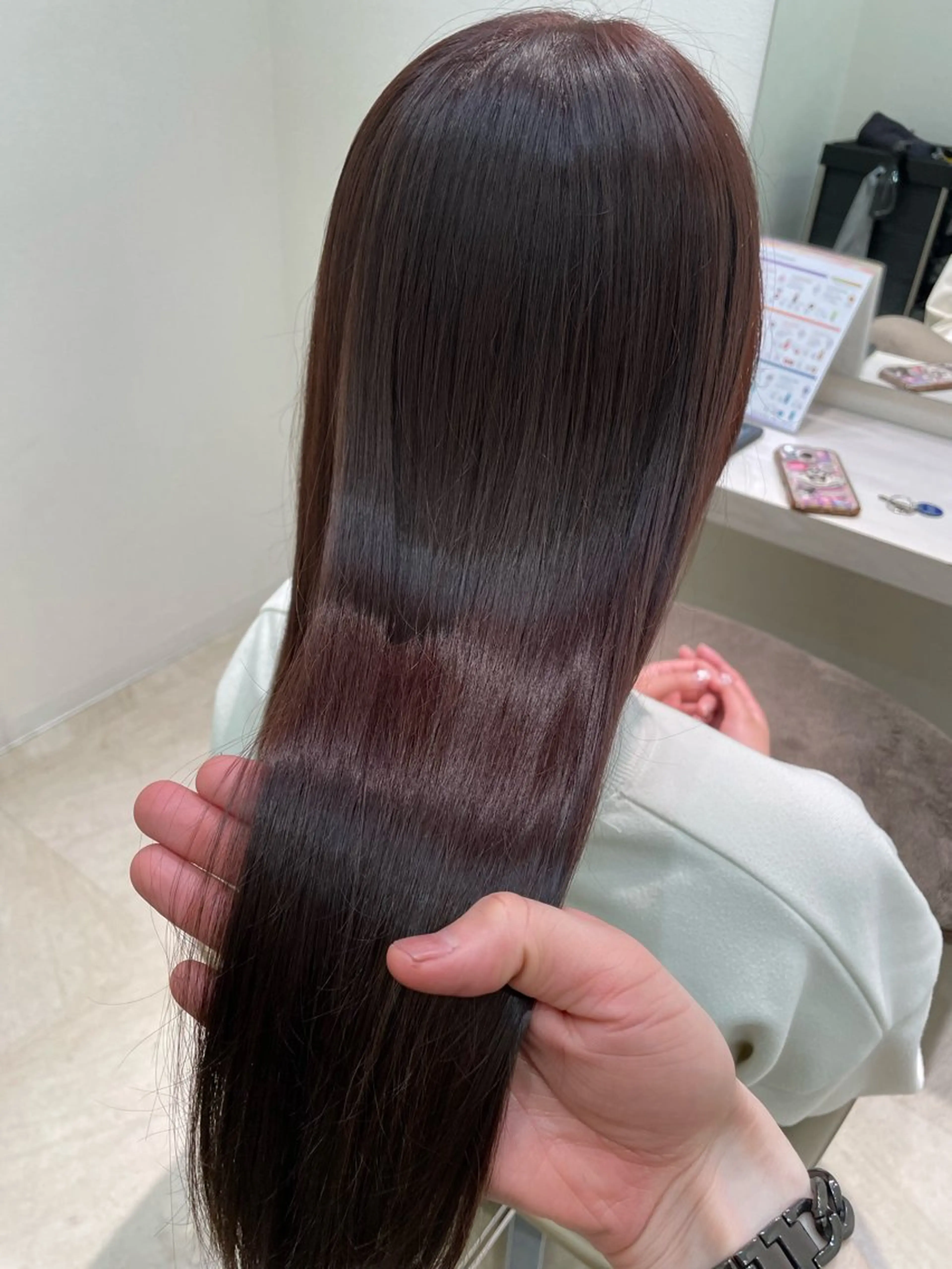 ロング カラー ブラウンカラー ピンクカラー ピンクブラウン カット ヘアカラー 田中 郁也のヘアスタイル