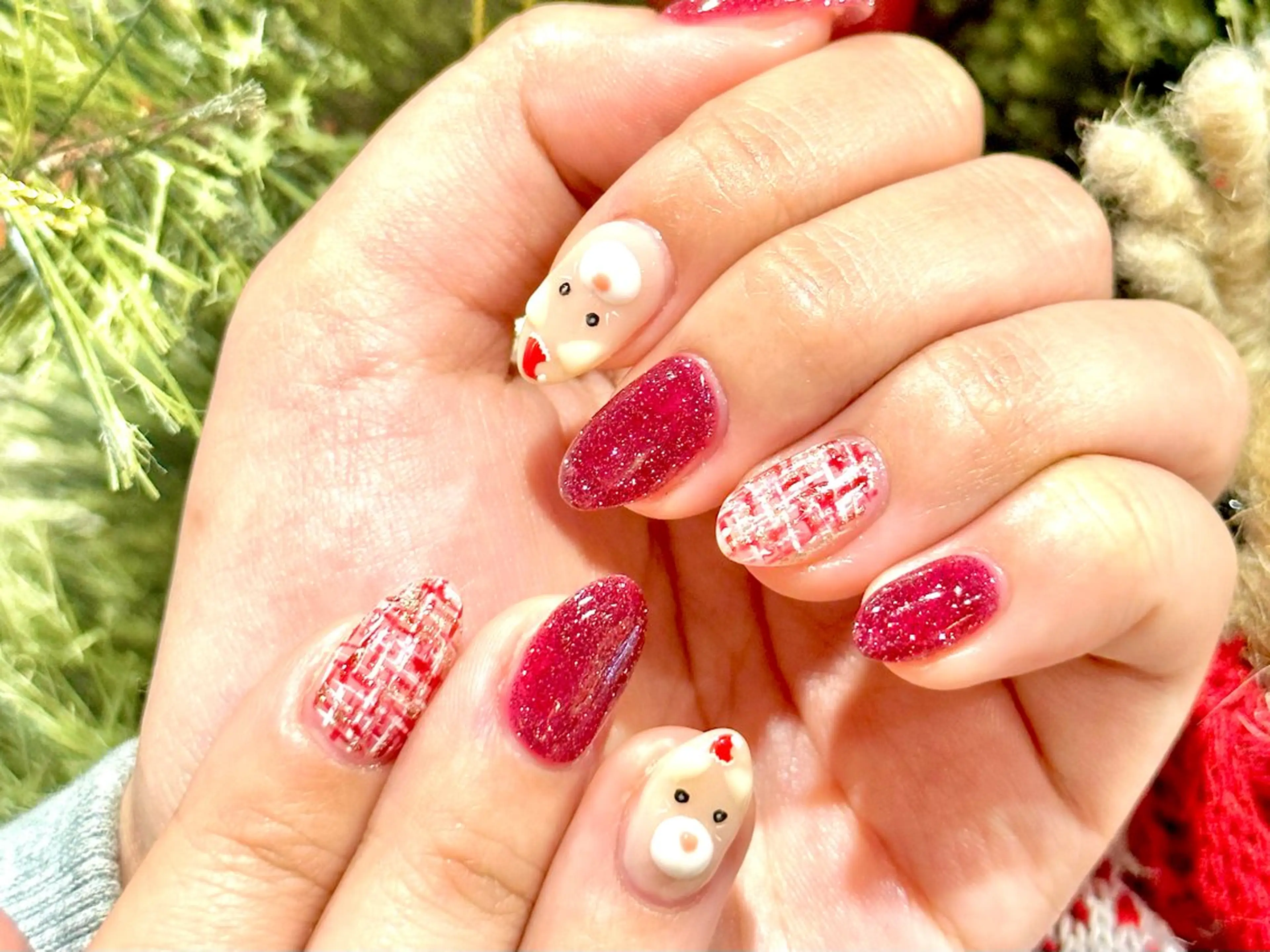 ネイル ボルドー 冬ネイル クリスマス kano🫧 指名No.1💫のネイルデザイン
