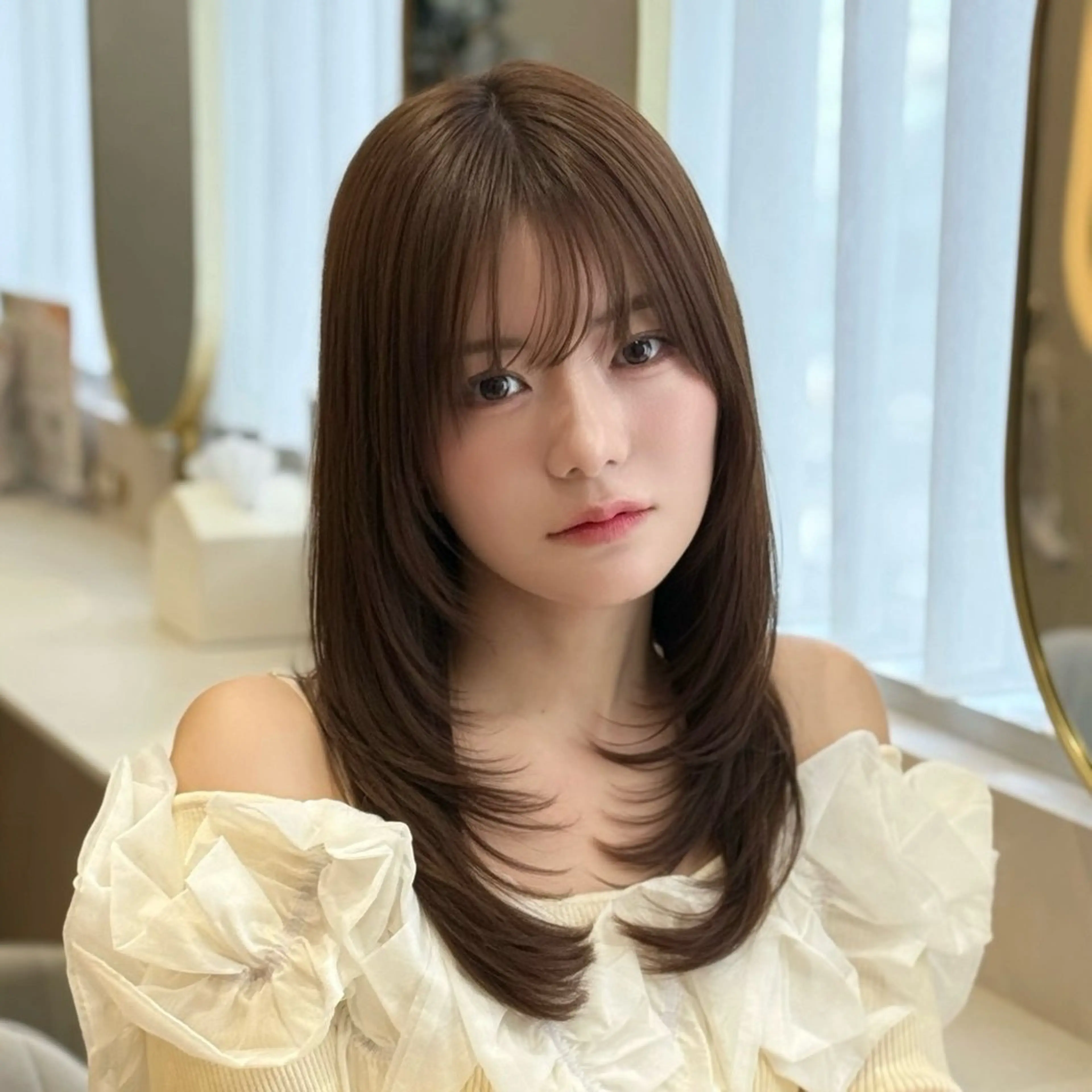 セミロング レイヤーカット カット 縮毛矯正 髪質改善/縮毛矯正 レイヤー/ユウタ👑のヘアスタイル