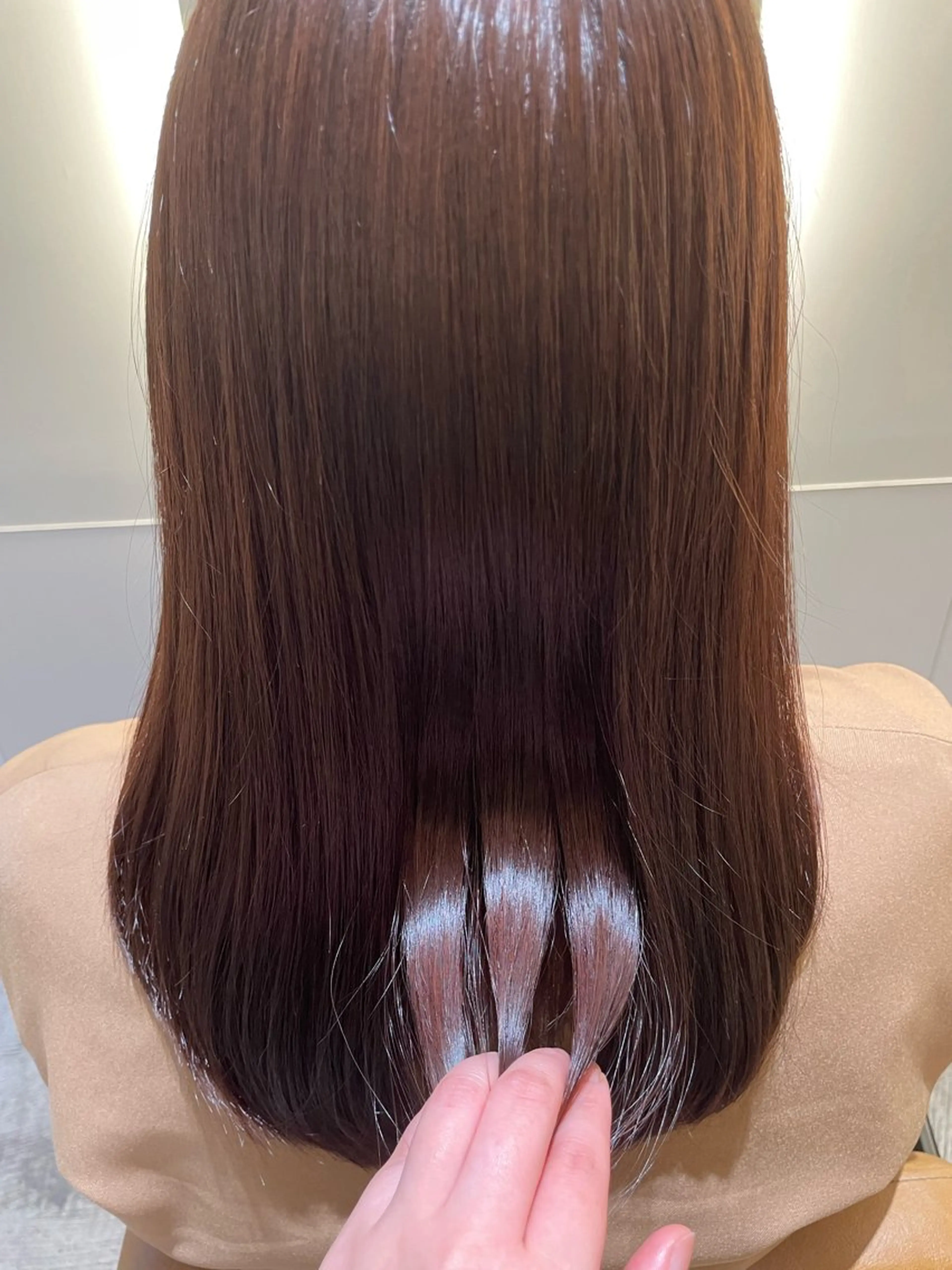 ミディアム カラー カット ヘアカラー トリートメント 中野渡 真利那のヘアスタイル