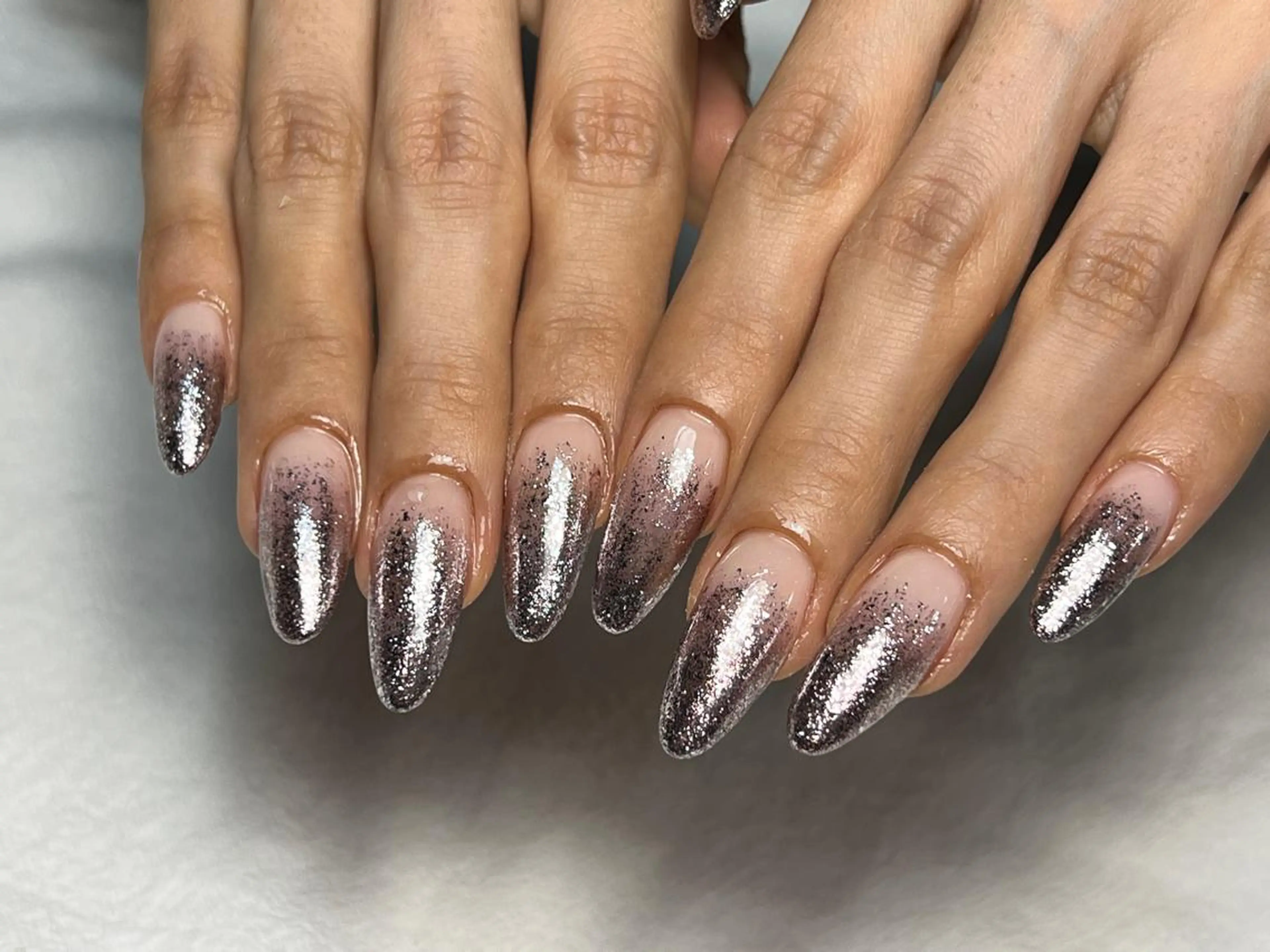 ネイル ラメ(グリッター) ラメグラデーション スカルプネイル lucky nail 歌舞伎町のネイルデザイン