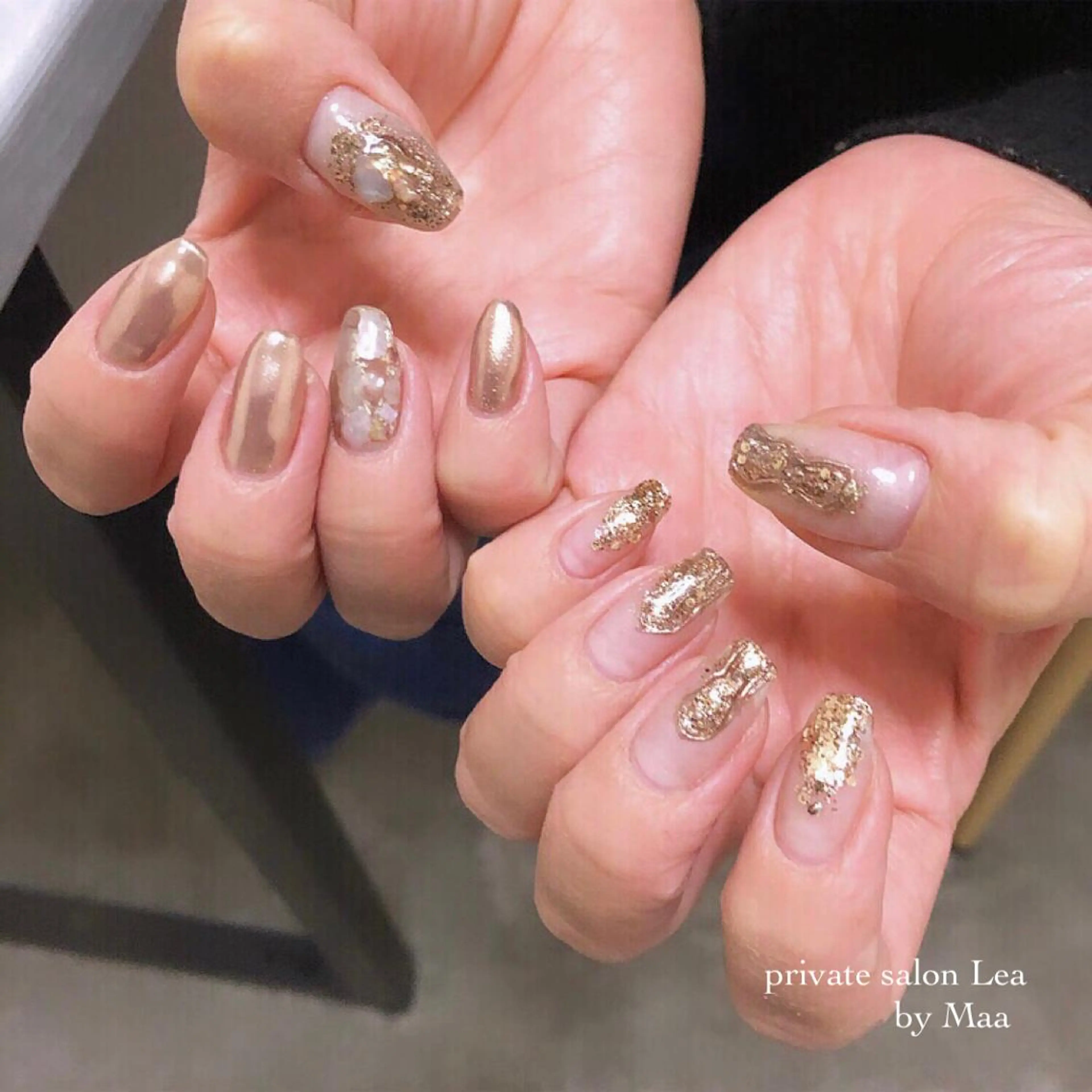 ネイル アートネイル ニュアンスネイル ハンドネイル private_ salon.Leaのネイルデザイン