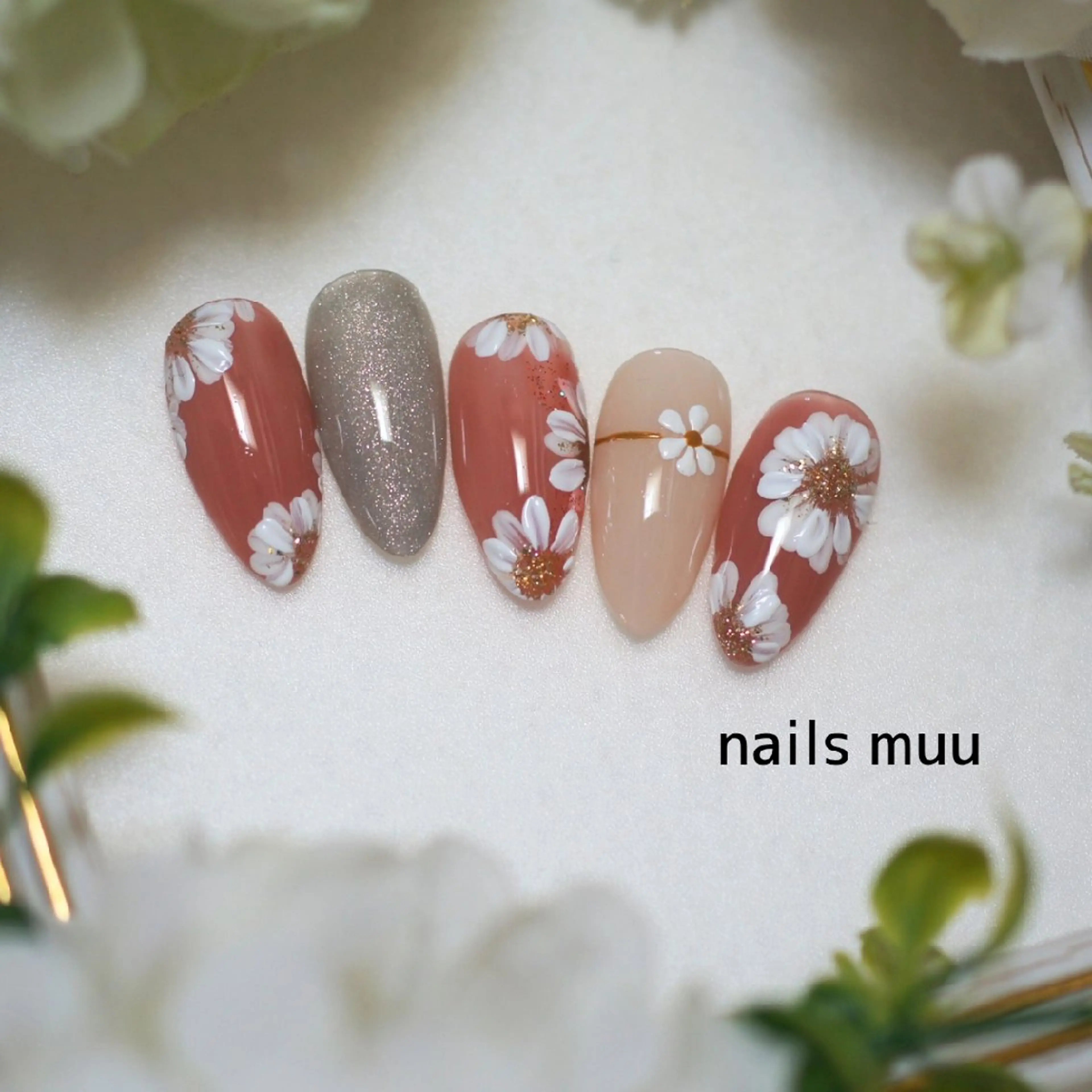 ネイル フラワーネイル ハンドネイル nails muu まゆのネイルデザイン