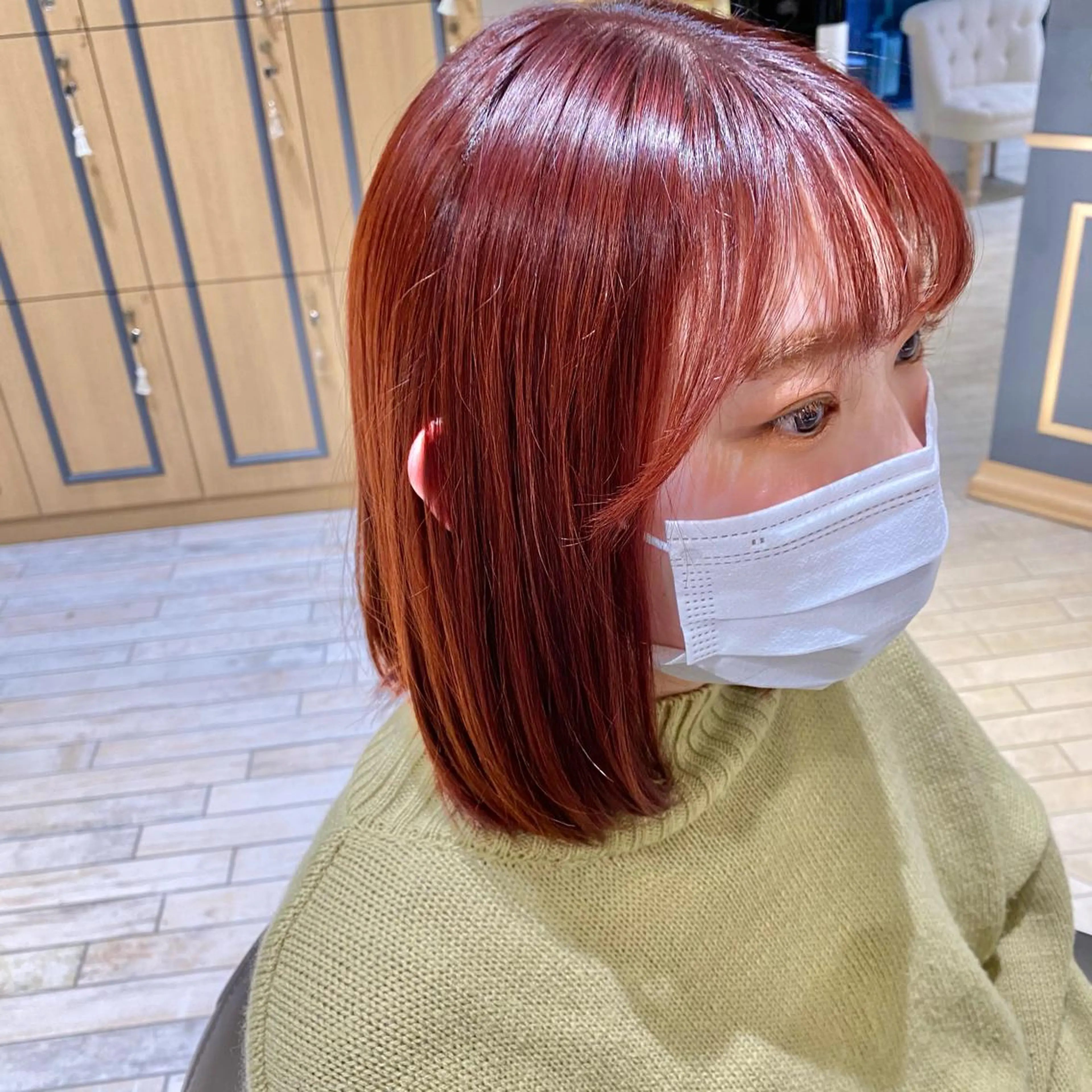 ミディアム カラー ヘアカラー 神奈川大学最寄り白楽 三本松巧のヘアスタイル