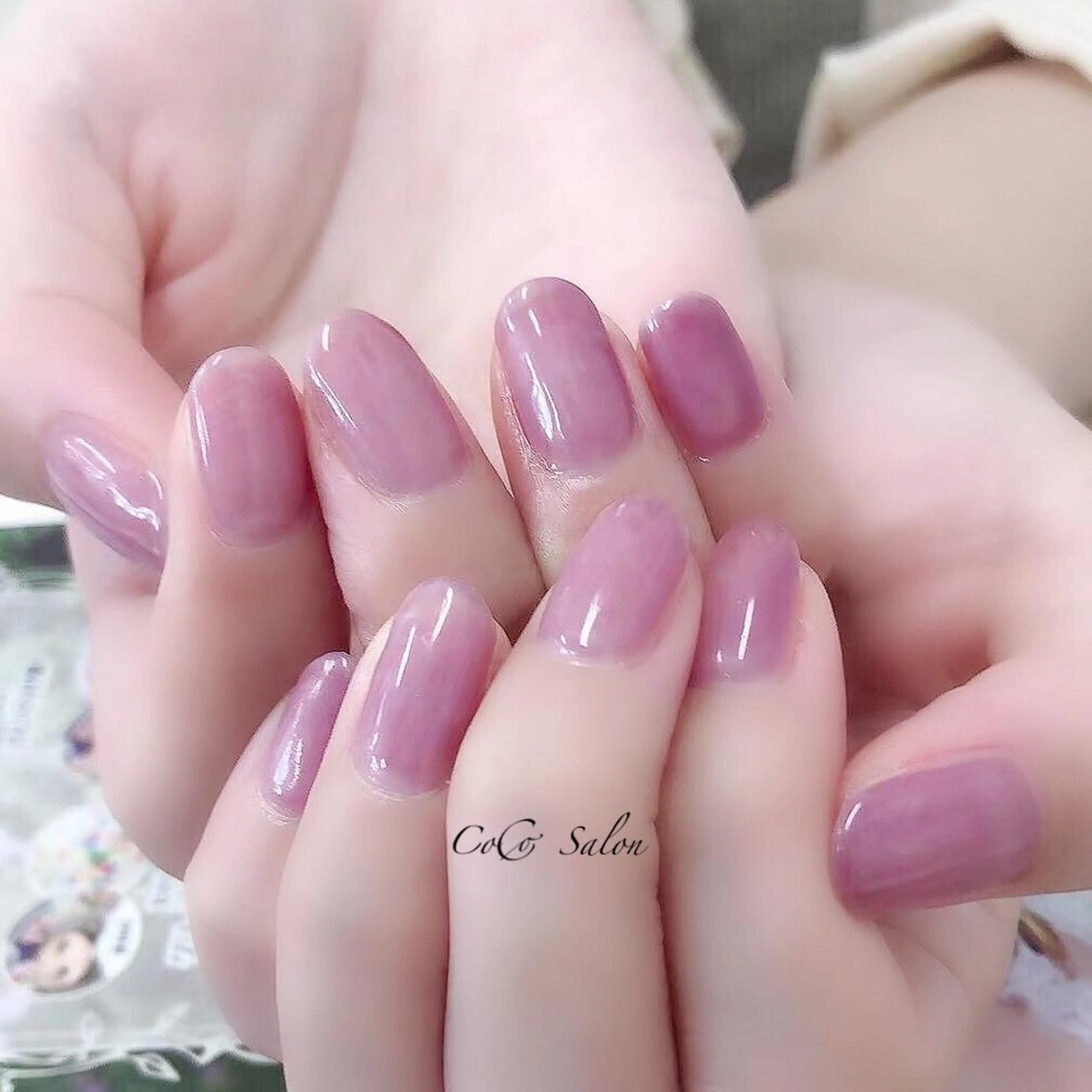 ネイル 長さ出し ジェルネイル オフィスネイル ワンカラーネイル パラジェル CoCoSalon ネイル/まつ毛予約のネイルデザイン