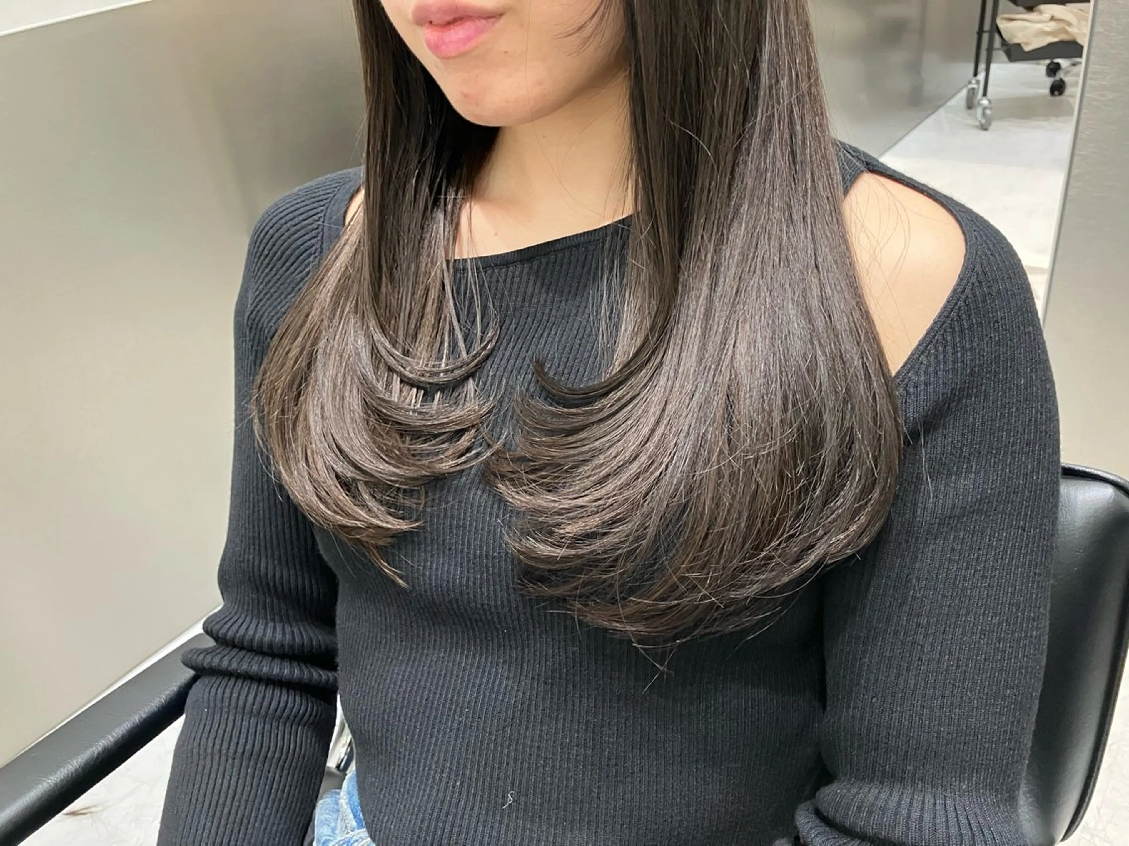 ロング カラー カット ヘアカラー トリートメント 💖ブリーチなし透明 感💖ASAHIのヘアスタイル