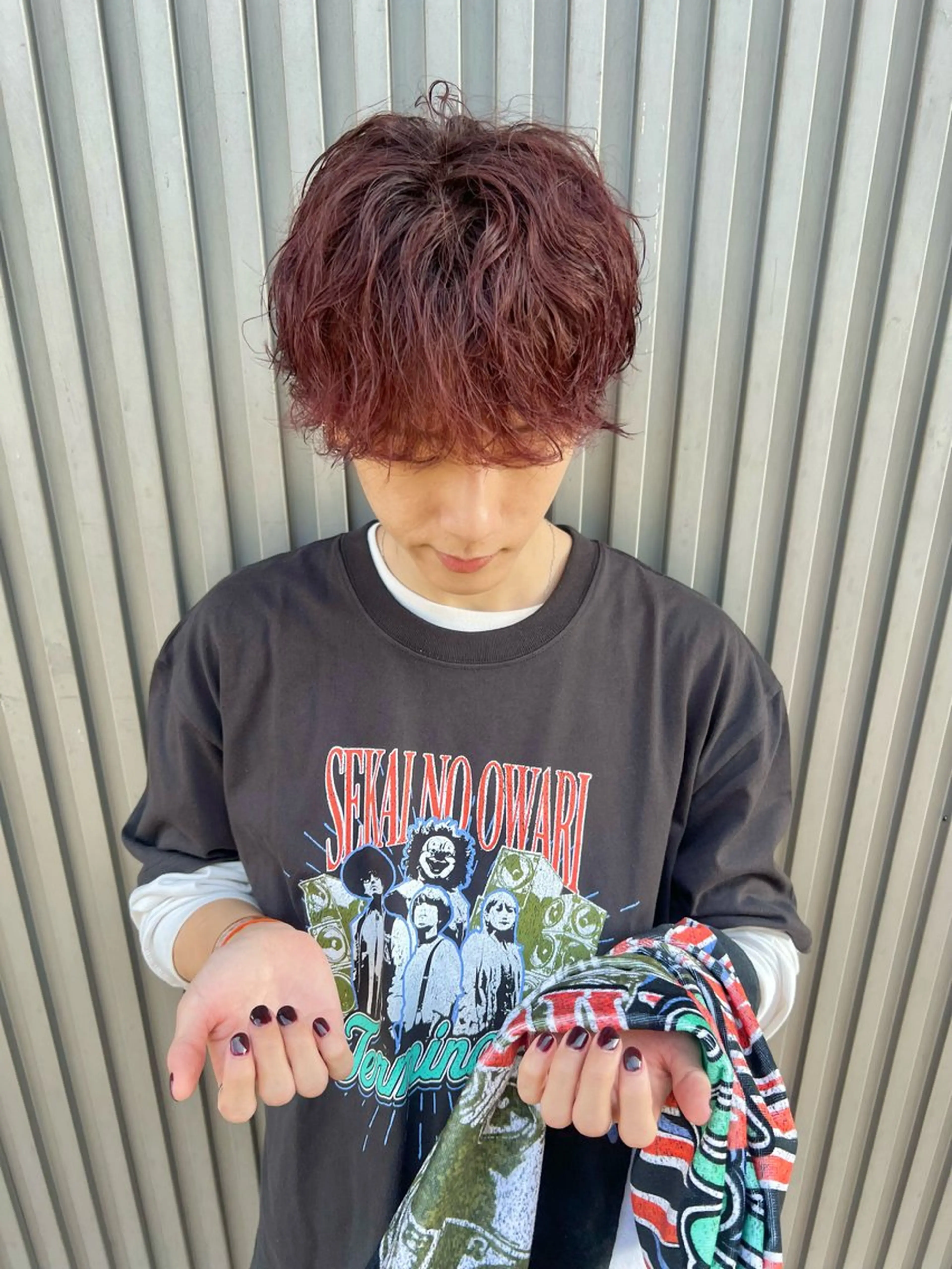 カラー パーマ メンズ メンズブリーチ メンズパーマ ブリーチ ブラウンカラー ブリーチなしカラー カット ヘアカラー トリートメント メンズパーマ/フェ ザーパーマ/古川晴輝のヘアスタイル