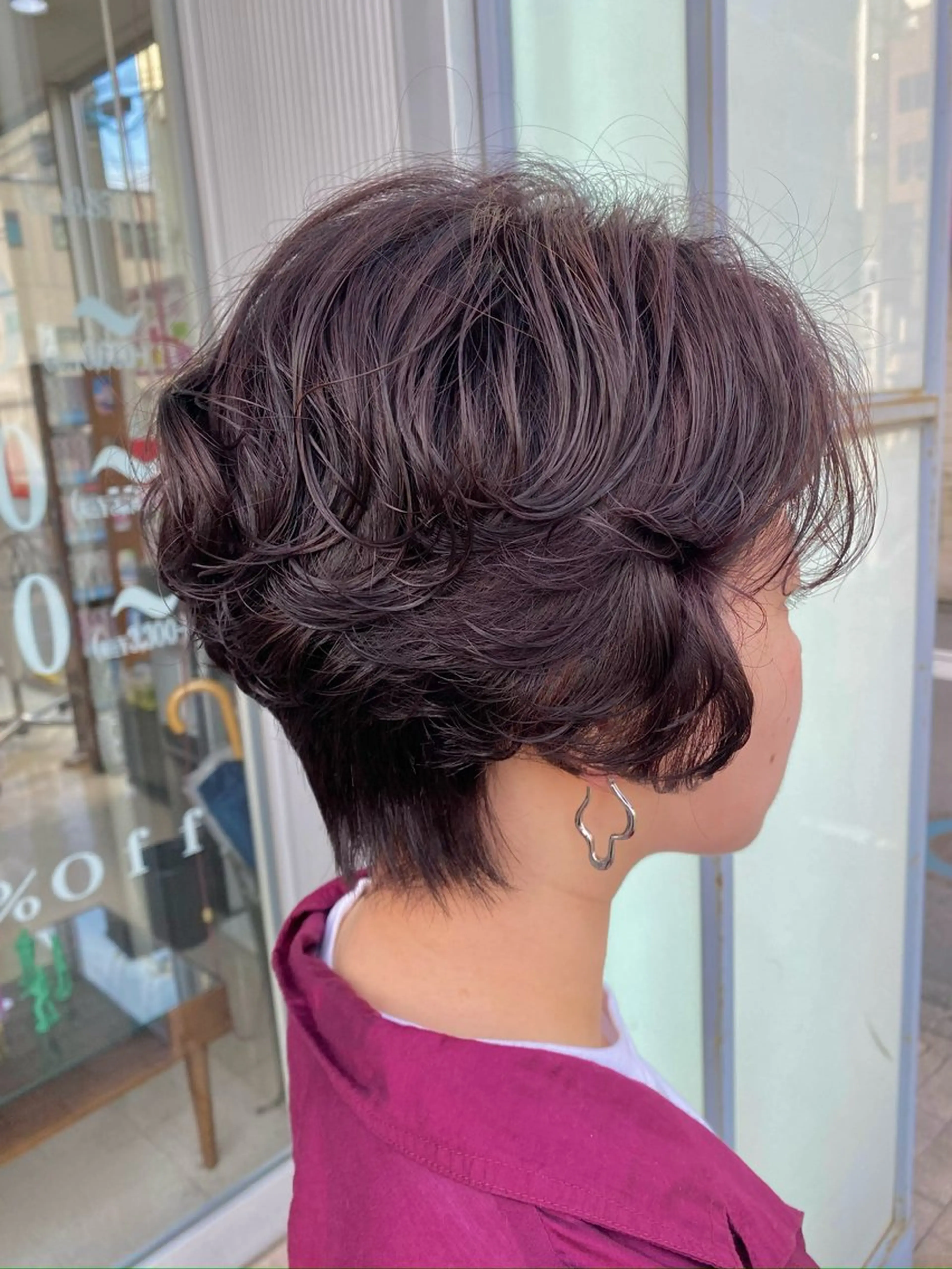 ショート カラー パーマ ブラウンカラー ピンクカラー ピンクブラウン カット パーマ 🌼デザインカラー 🌼kumicoのヘアスタイル