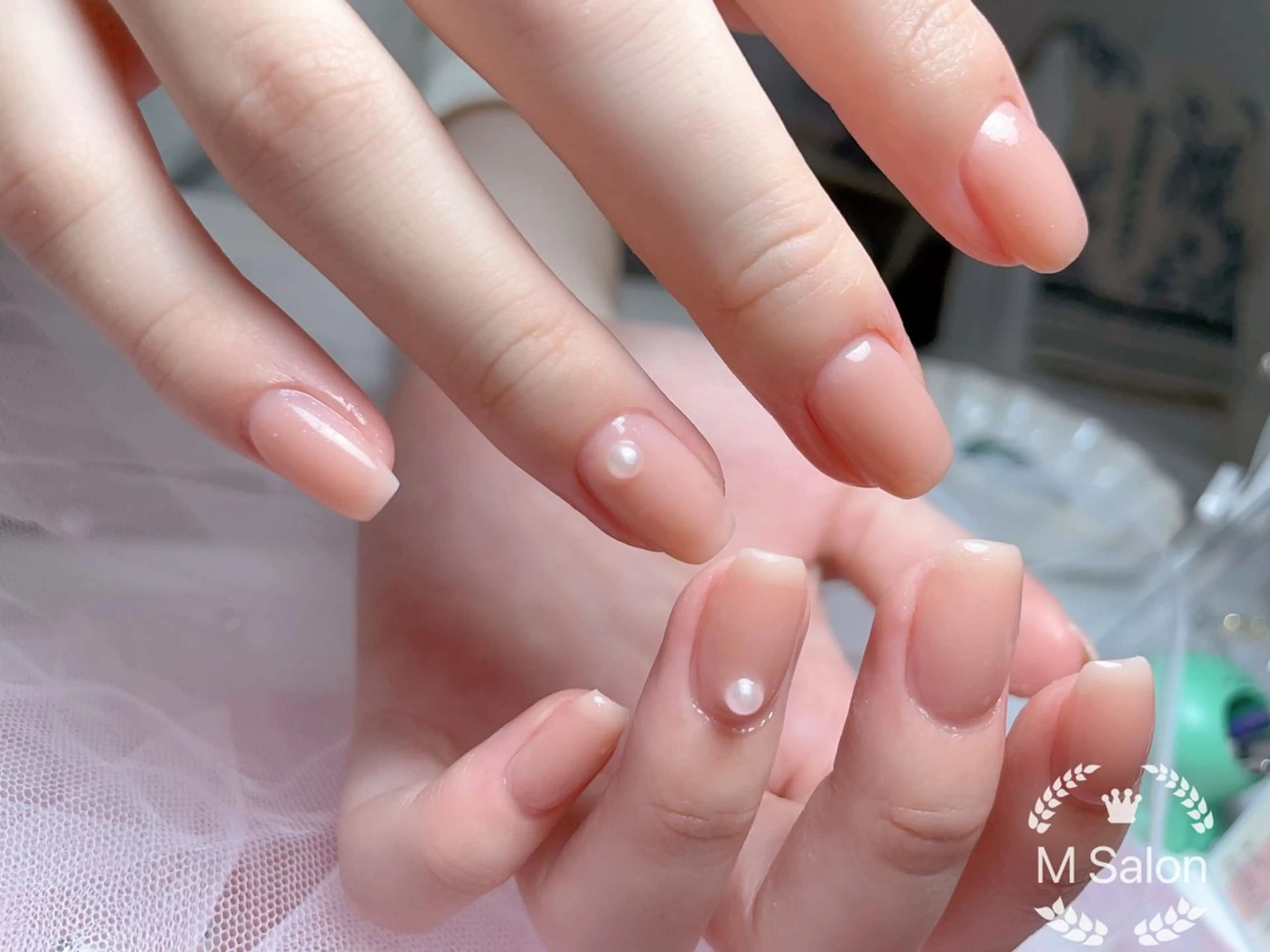 ネイル マグネットネイル ニュアンスネイル オフィスネイル ワンカラーネイル ピンク ハンドネイル Mnail _KKのネイルデザイン