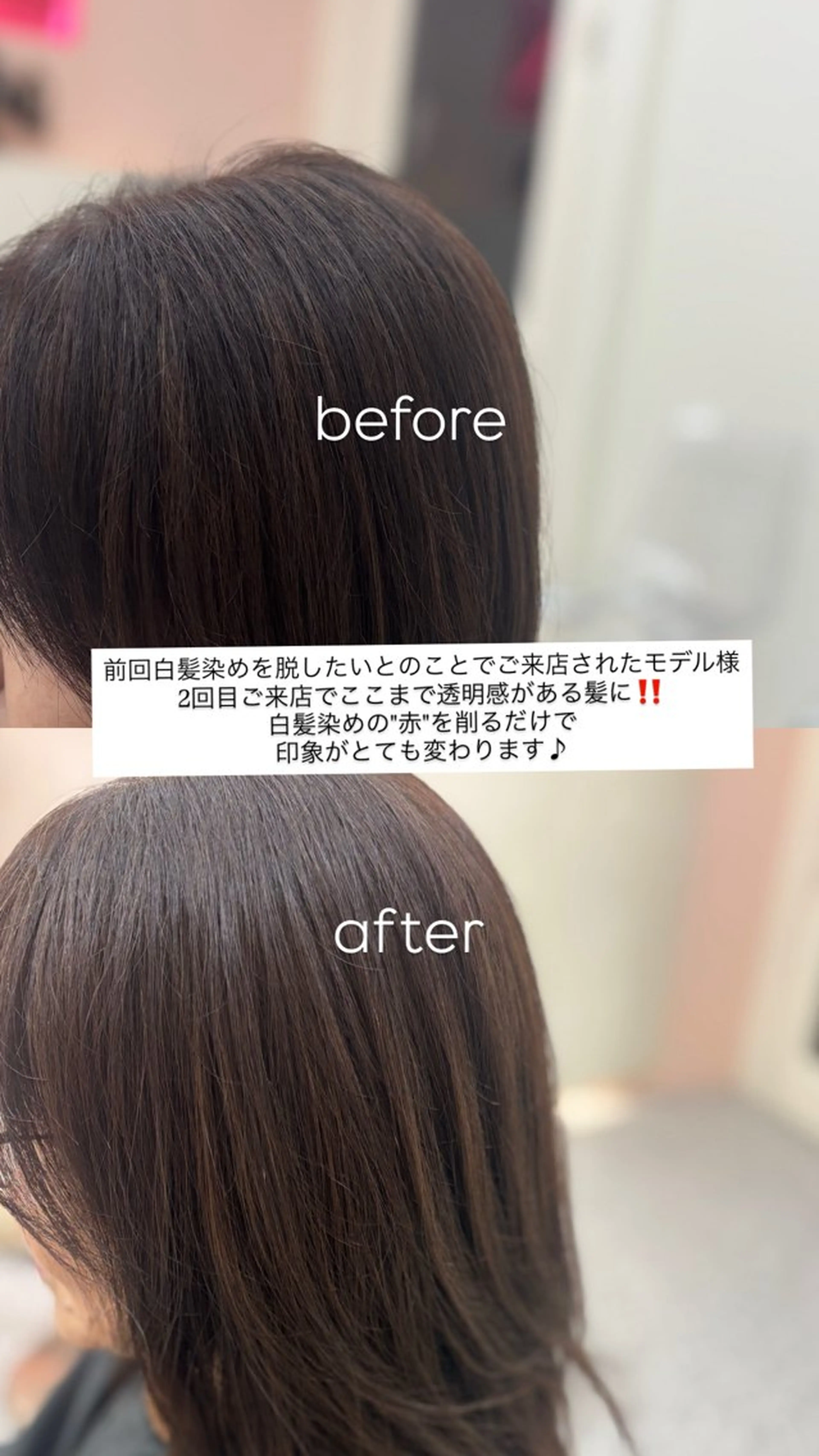 カラー leto 浦和所属・グレージュ🩶 白髪育成🎀ヒナのヘアスタイル