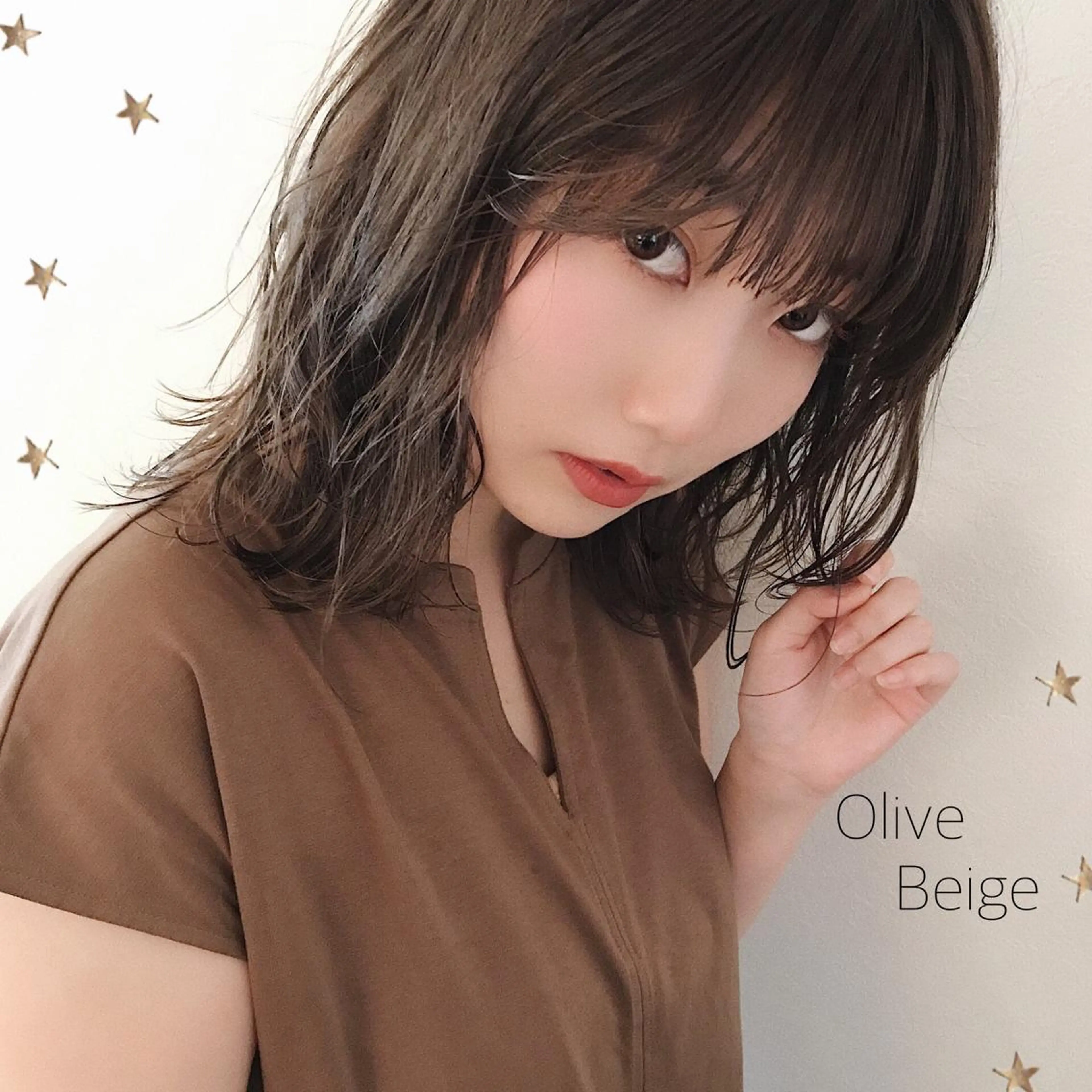 ミディアム カラー カット ヘアカラー 市川 千夏のヘアスタイル