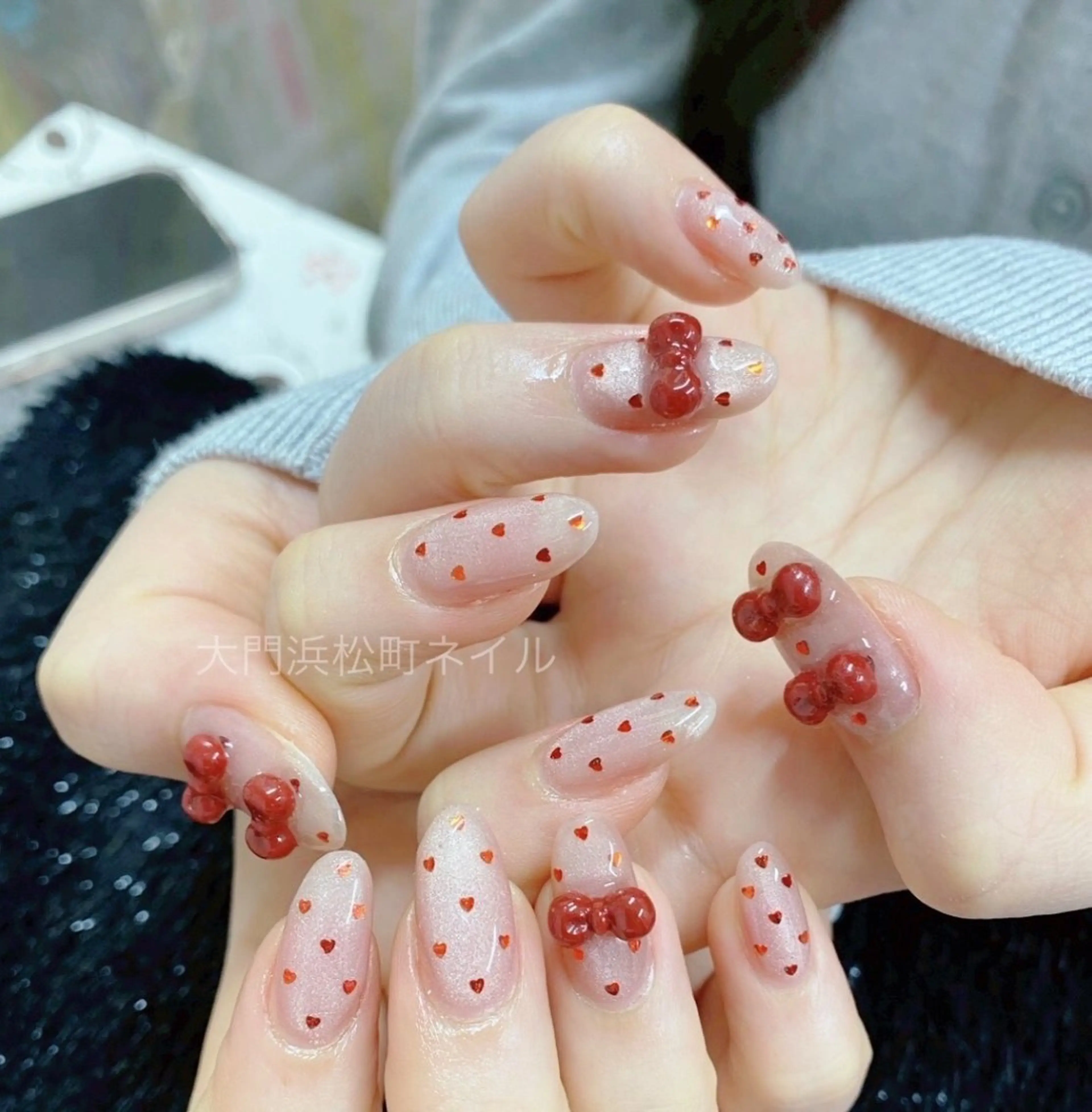 ネイル ダブルフレンチ フレンチネイル ガラスフレンチ マグネットネイル ミラーネイル 大門浜松町 ネイルのネイルデザイン