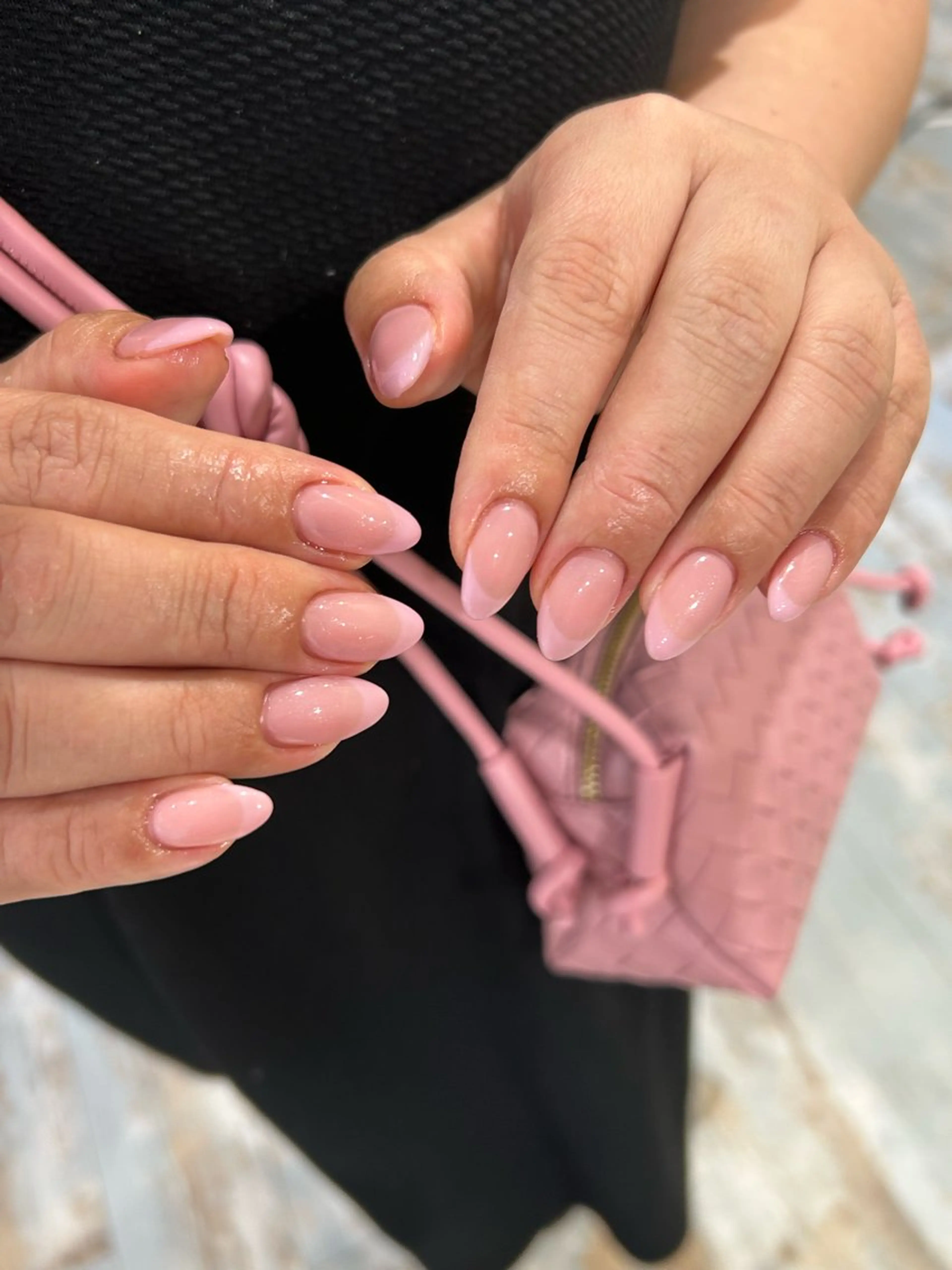 ネイル フレンチネイル オフィスネイル ピンク シンプルネイル ハンドネイル Lily nailのネイルデザイン