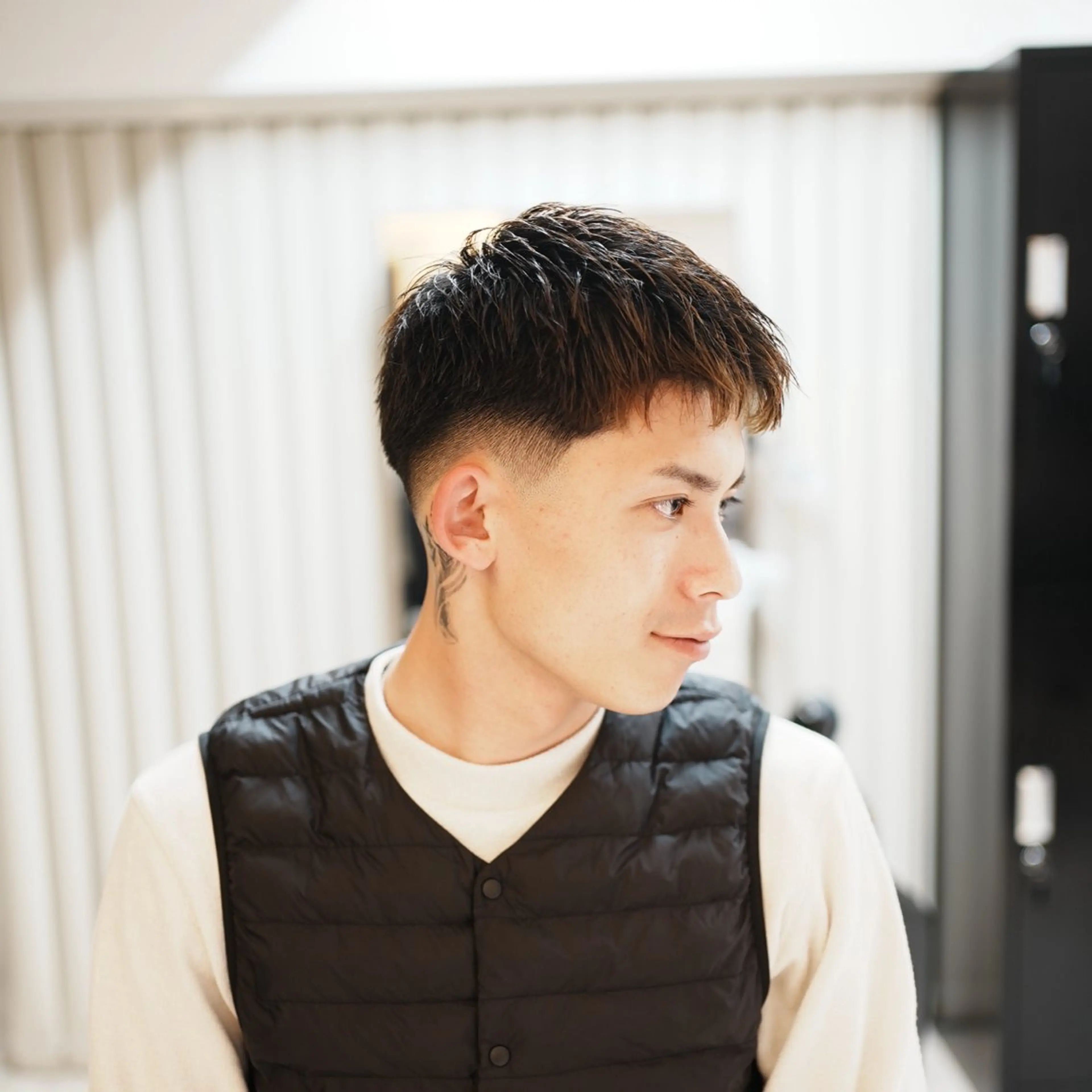 ショート メンズ フェードカット スキンフェード カット ヘアセット メンズサロン ANSWERのヘアスタイル