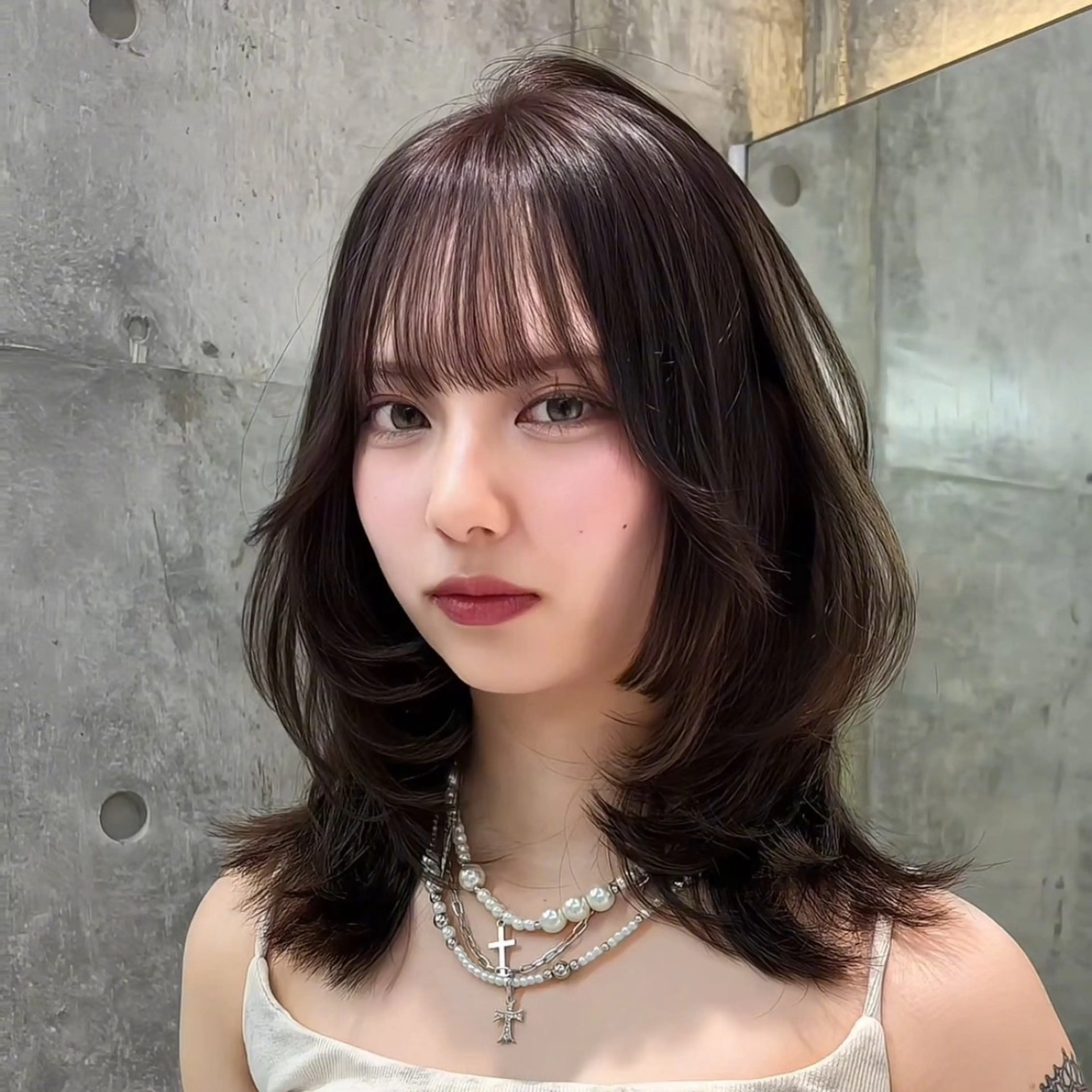 ミディアム ミディアムレイヤー 伸ばしかけ レイヤーカット 🎀𝑆𝐴𝑅𝐴 /レイヤーカット🎀のヘアスタイル