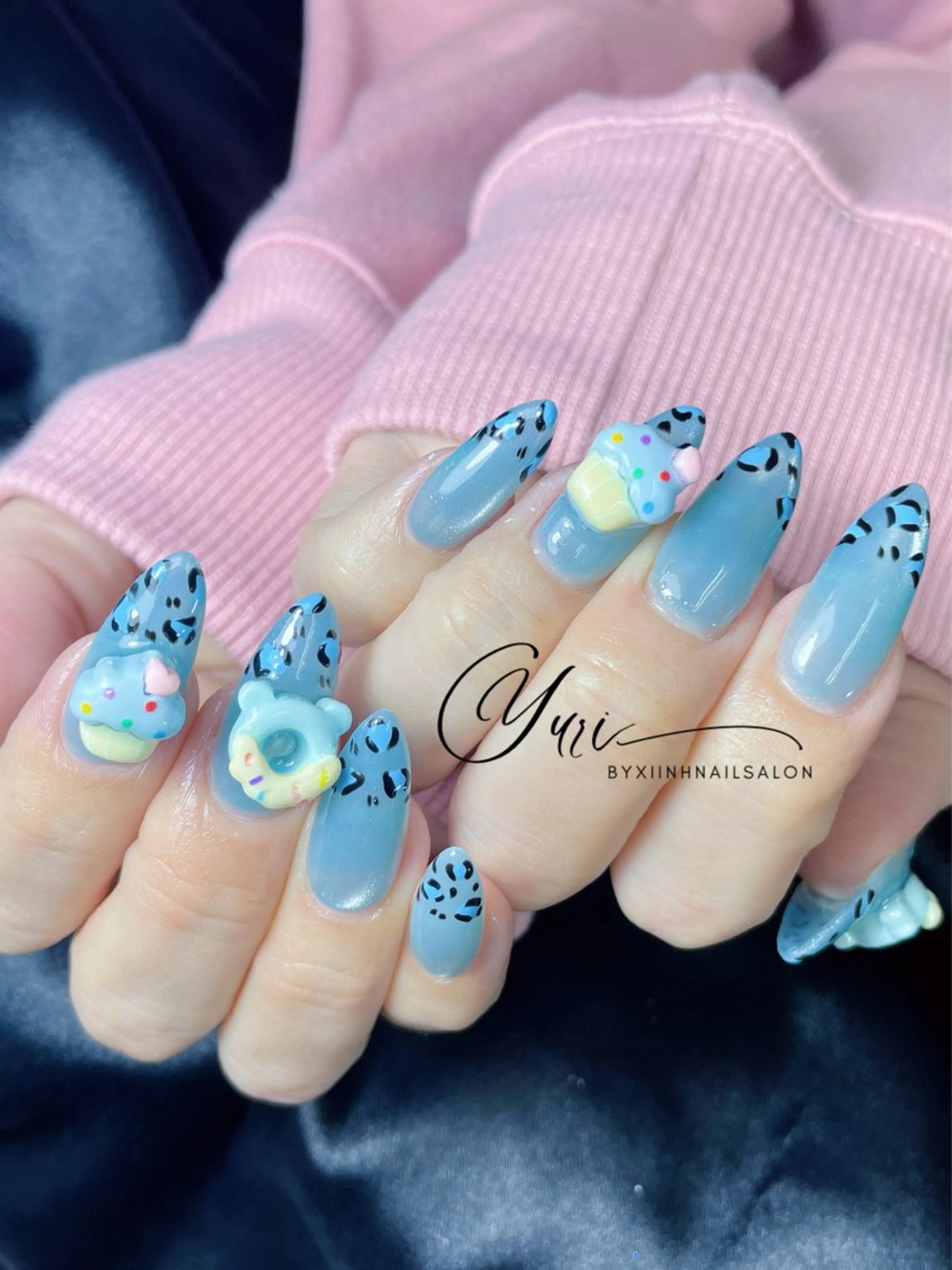 ネイル チークネイル 桜ネイル 長さ出し フットネイル ジェルネイル ハンドネイル YURI NAILのネイルデザイン