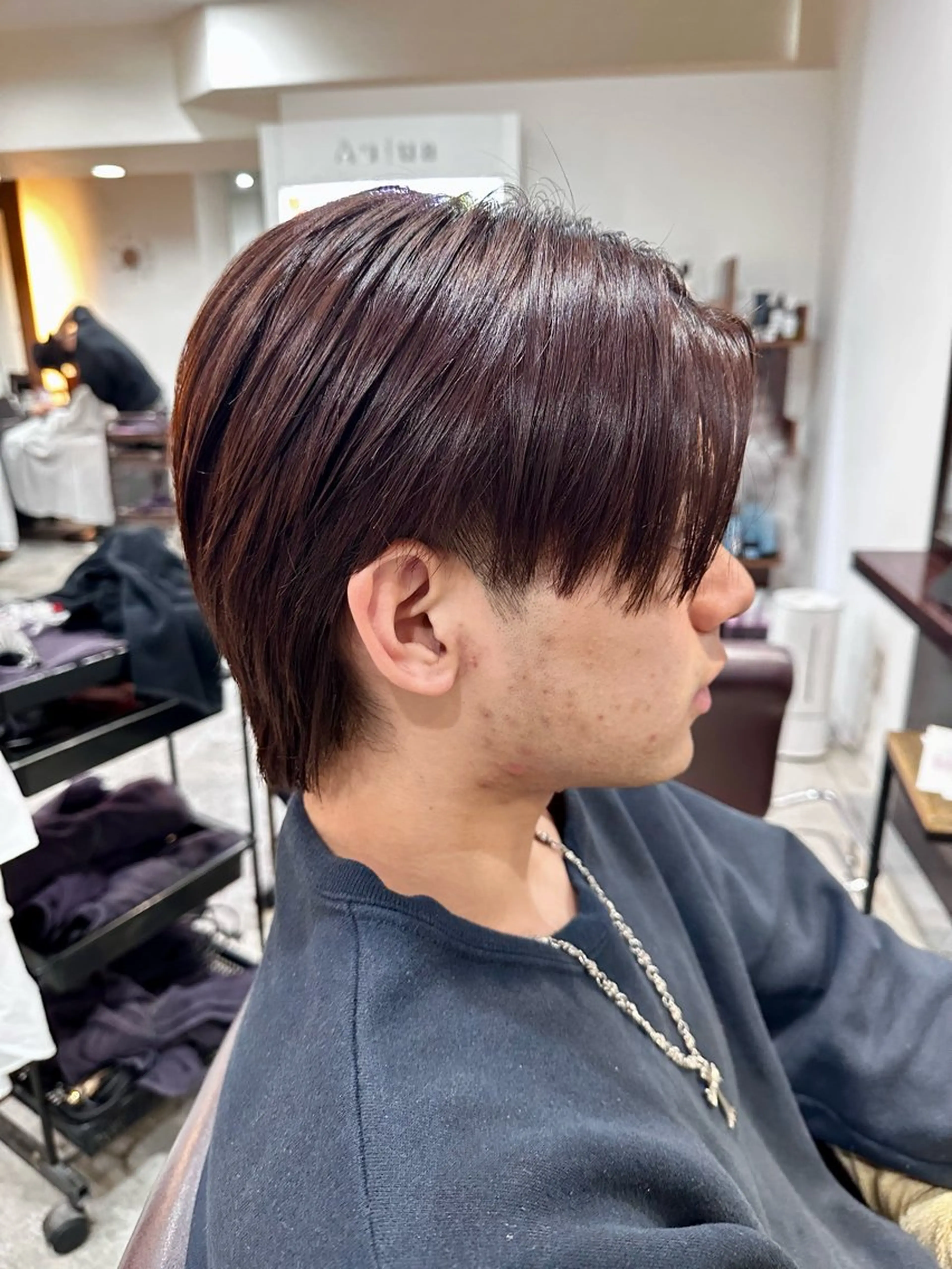 メンズ センターパート カット メンズカット/シャド ウパーマ/URYUのヘアスタイル