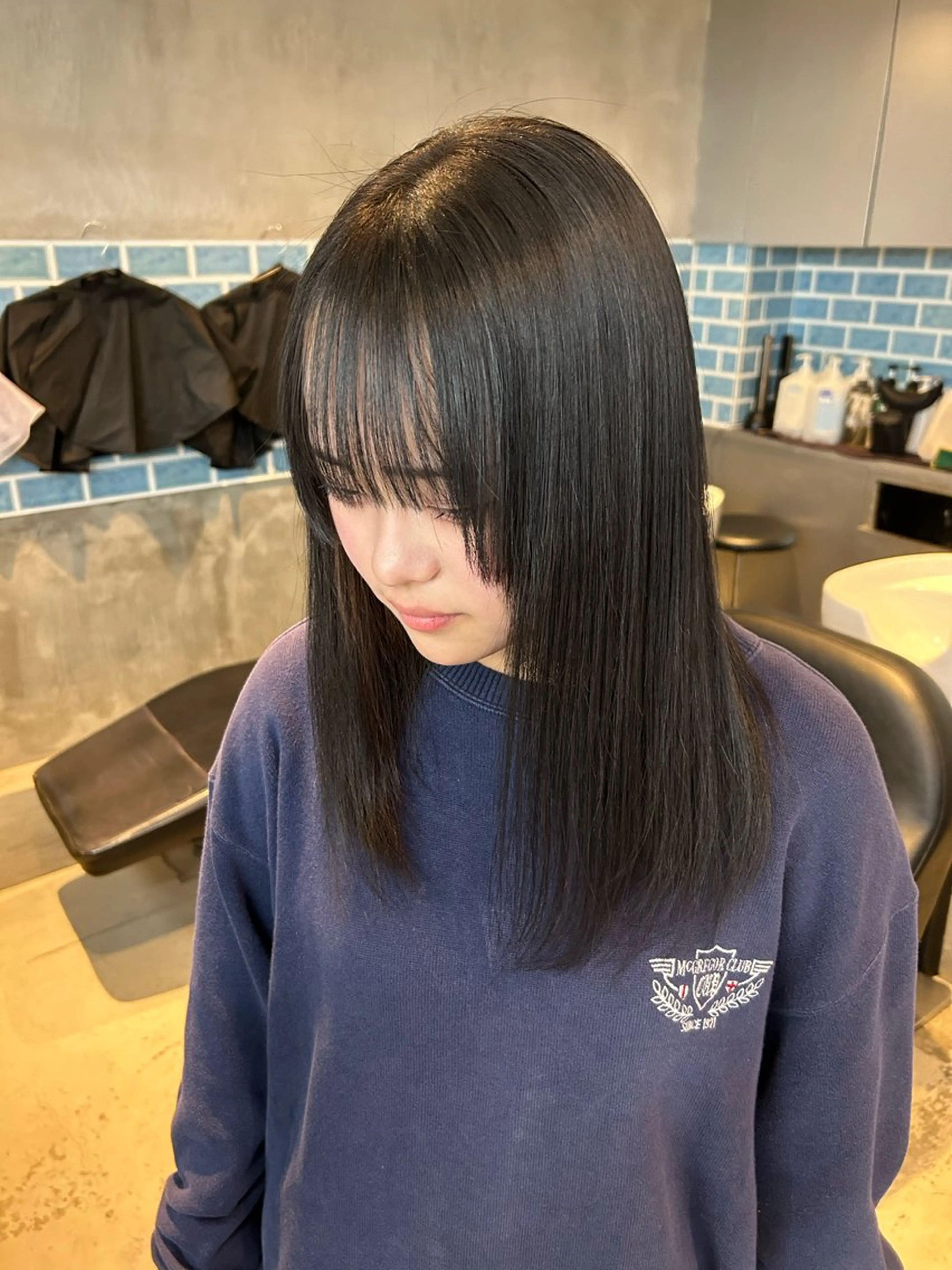 セミロング パーマ 縮毛矯正 似合わせカット✂︎ りょお🫧のヘアスタイル