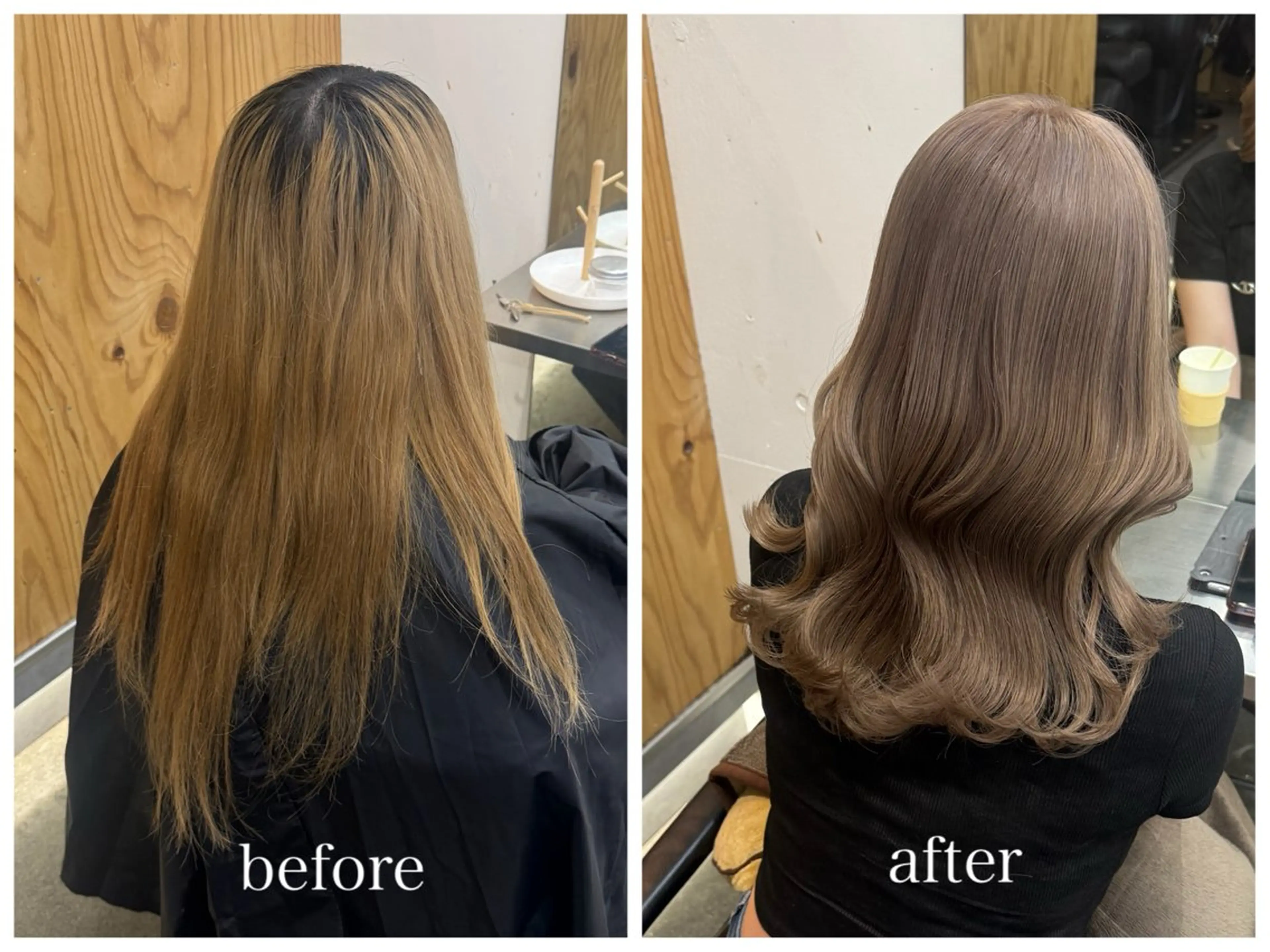 セミロング カラー ブリーチ 新宿 似合わせカラー HINAのヘアスタイル