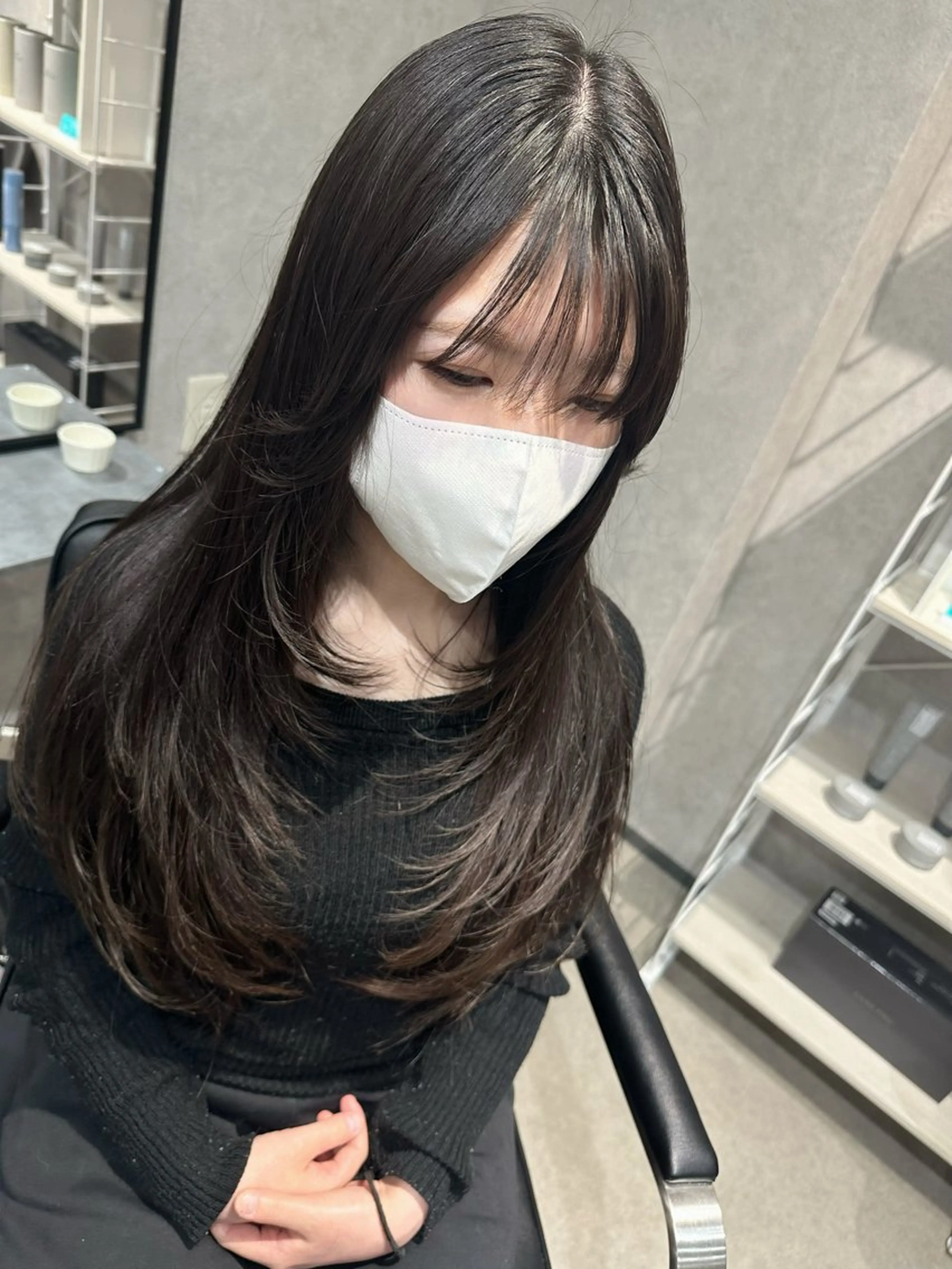 ロング レイヤーカット ロング 森 沙織のヘアスタイル