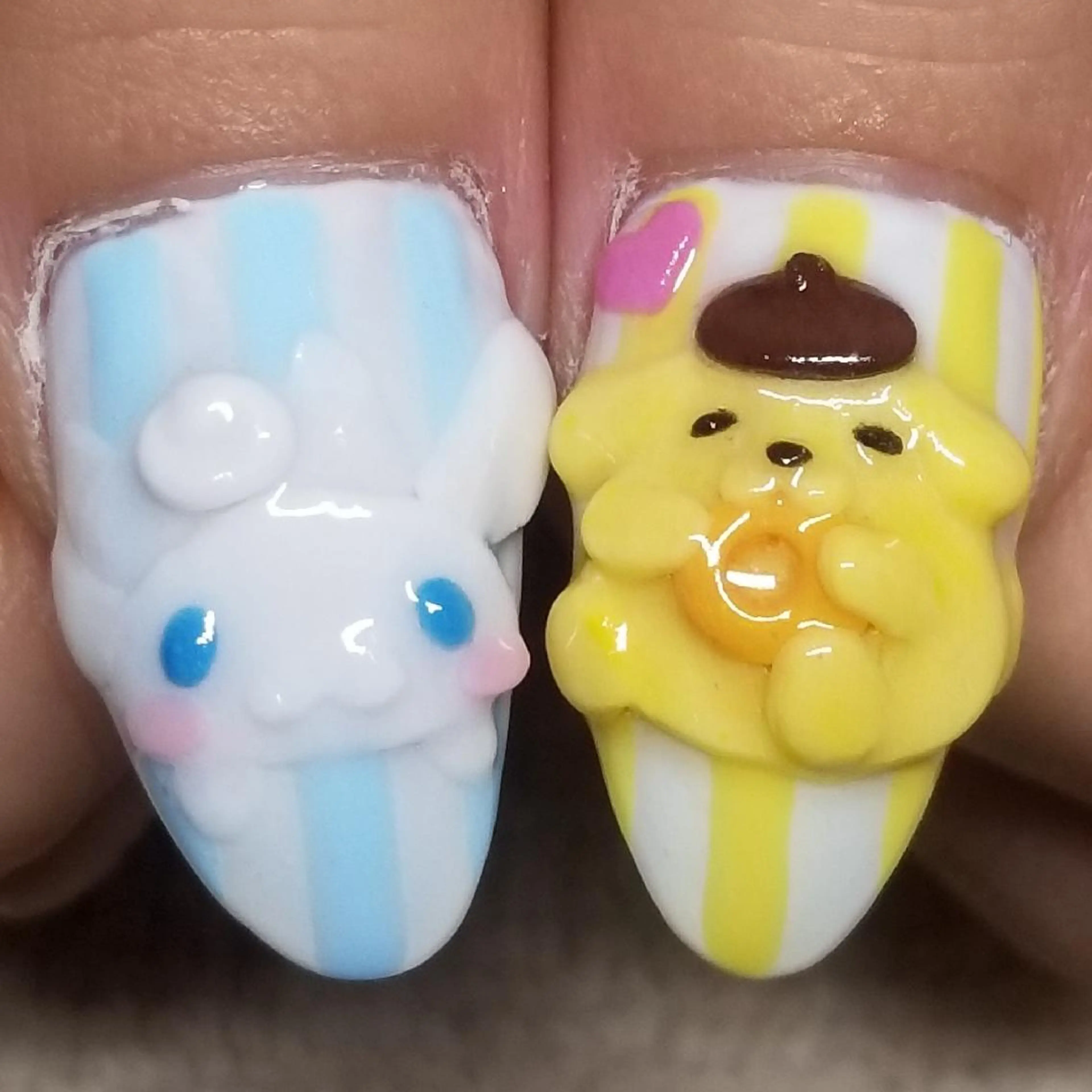 ネイル 水色 黄色 ハンドネイル よしだ ひろきのネイルデザイン