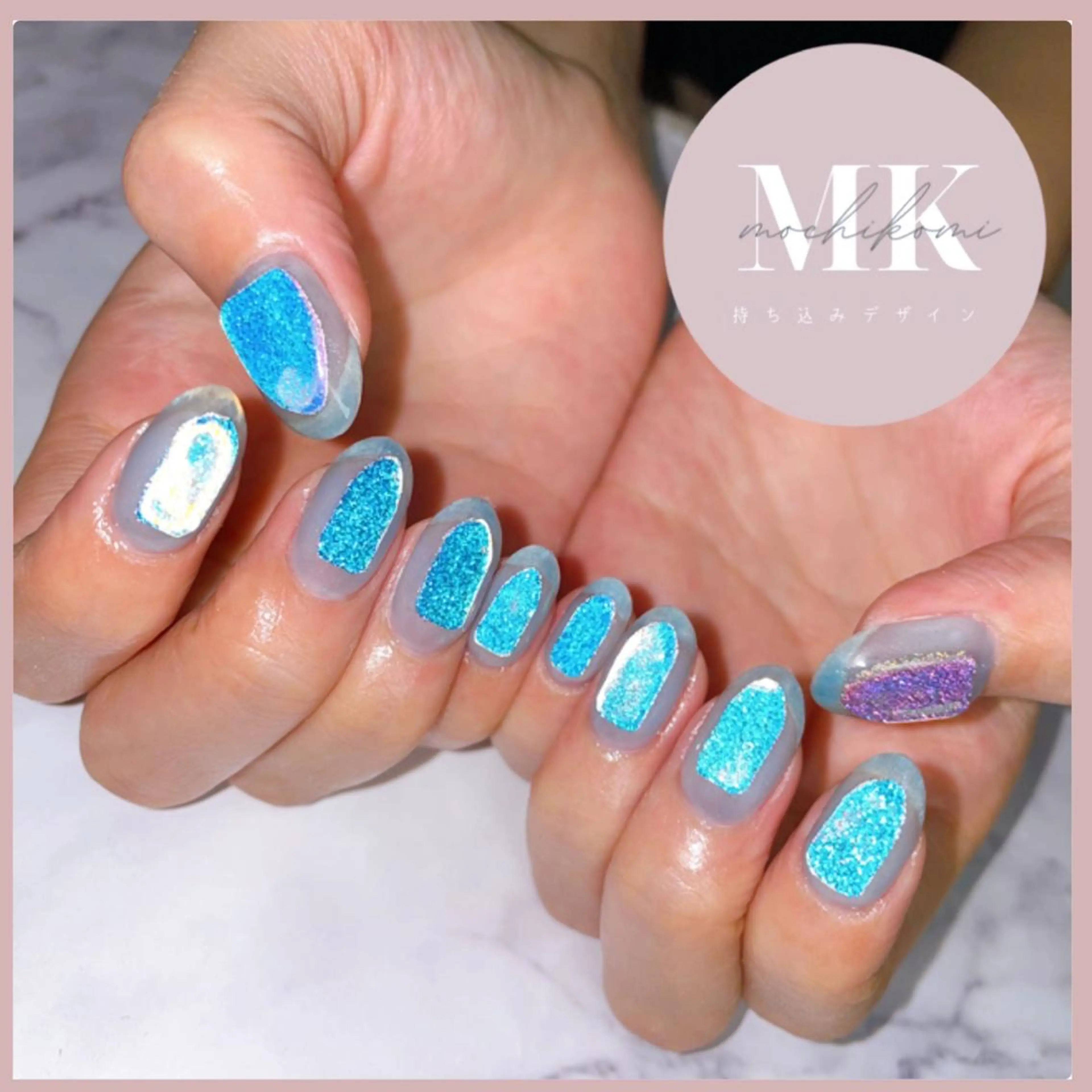 ネイル フラッシュネイル 氷ネイル・うるうるネイル Nailsalon Caiseのネイルデザイン