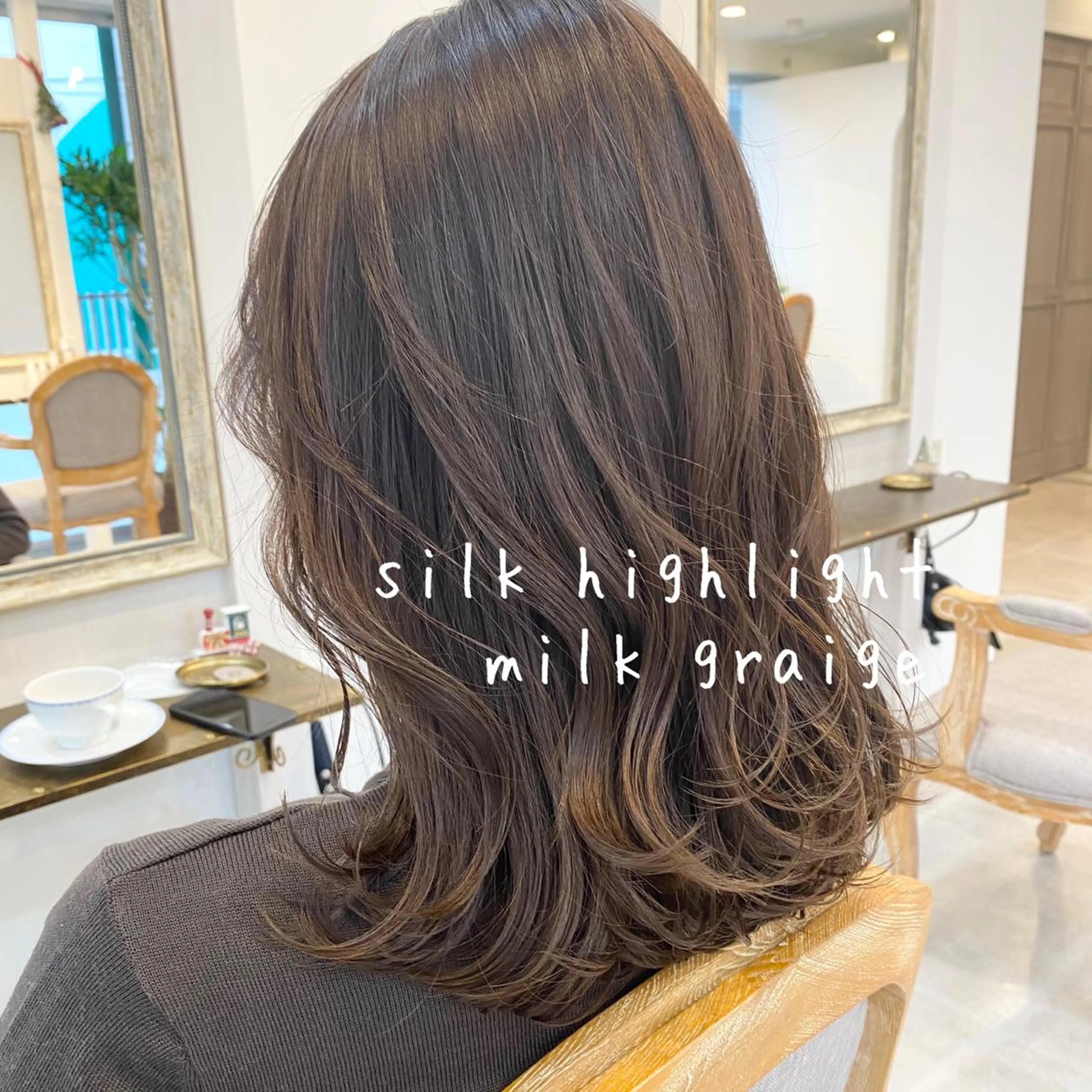 ミディアム カラー モテ前髪 タゴメ シンヤのヘアスタイル