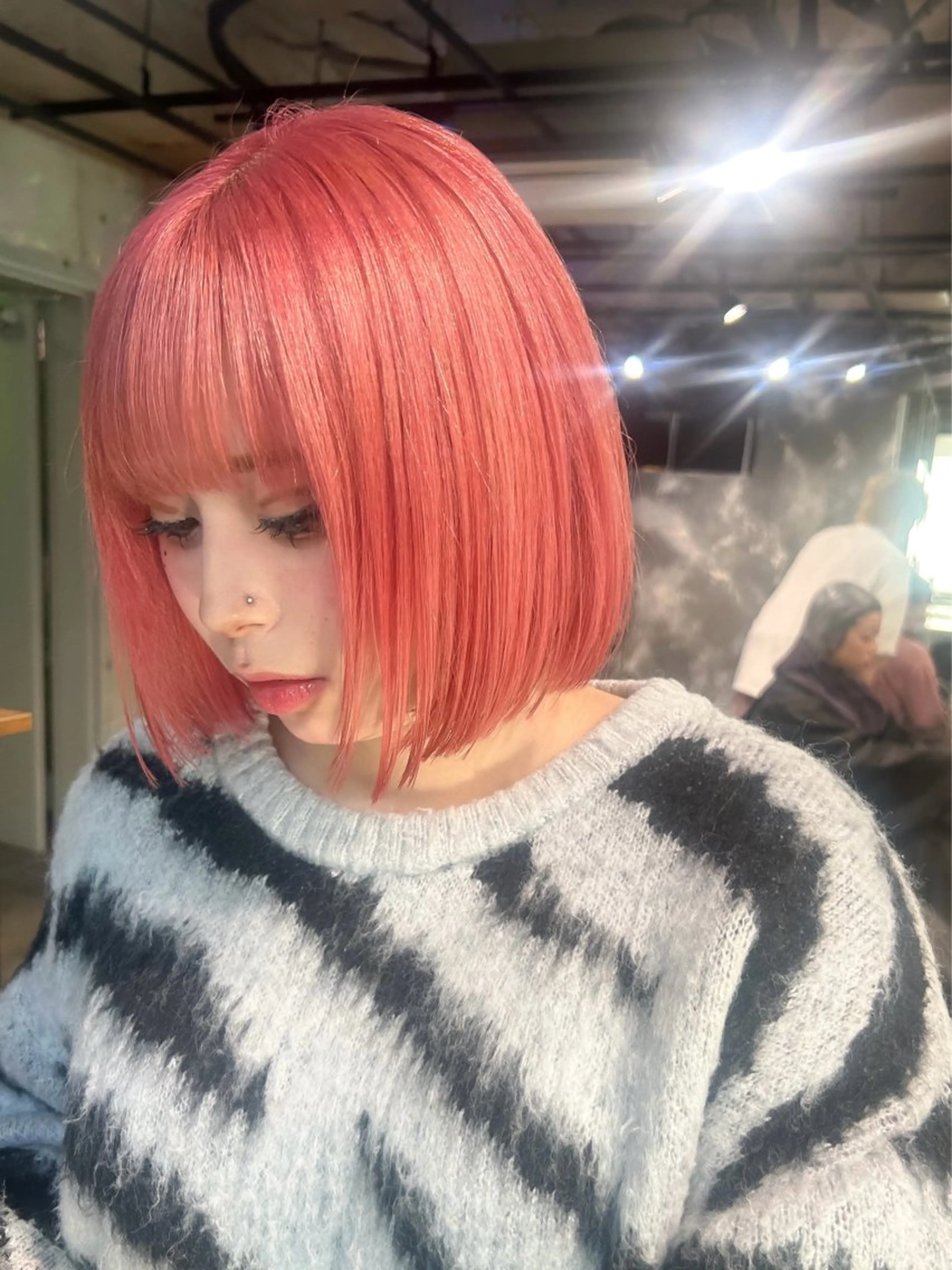 ショート カラー ブリーチ ケアブリーチ ハイトーンカラー ピンクカラー ボブ 【縮毛矯正ブリーチ】 MANATO🌈のヘアスタイル