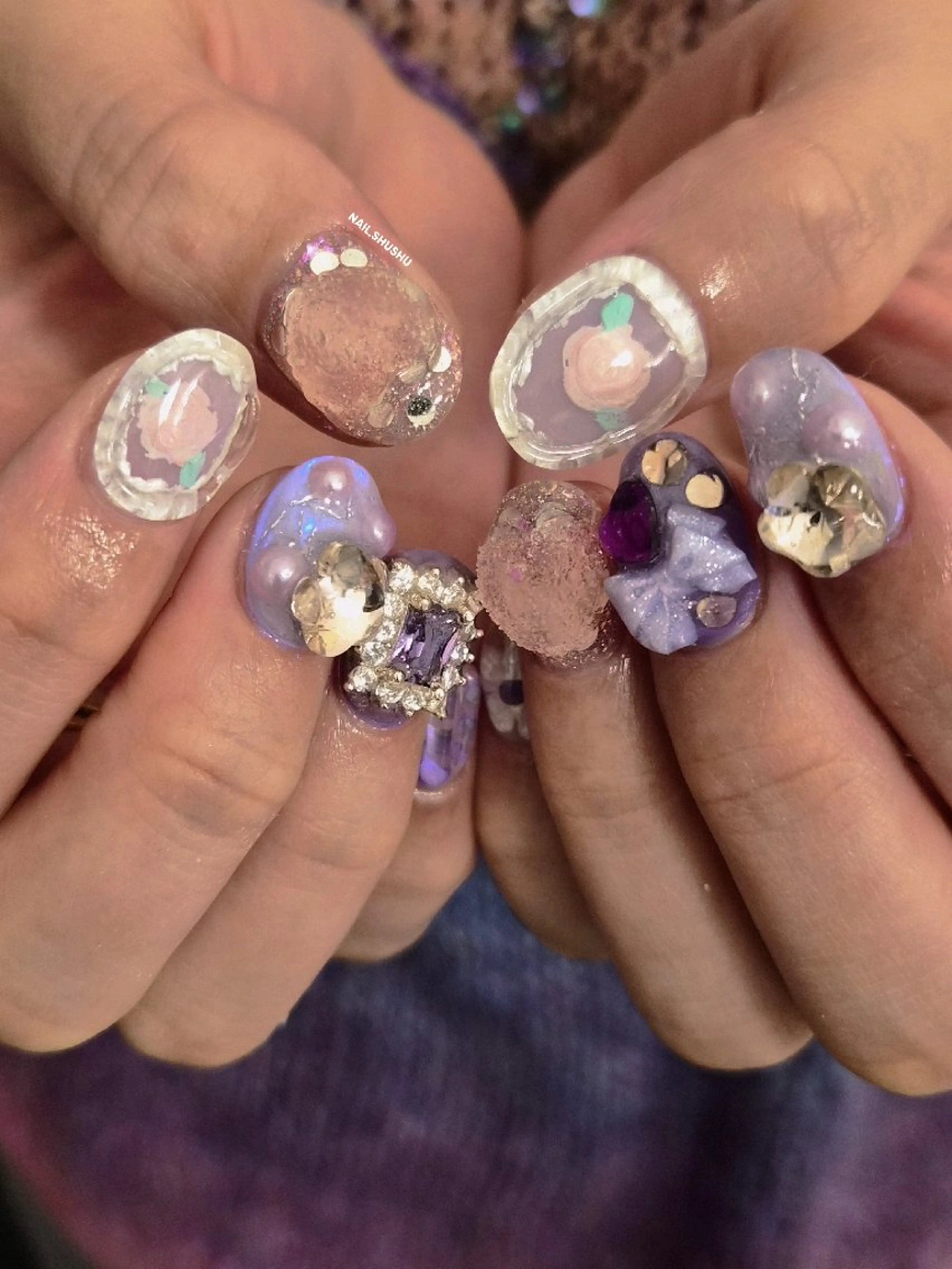 ネイル ハンドネイル 3dパーツ/流行り 👧shushu❤️のネイルデザイン