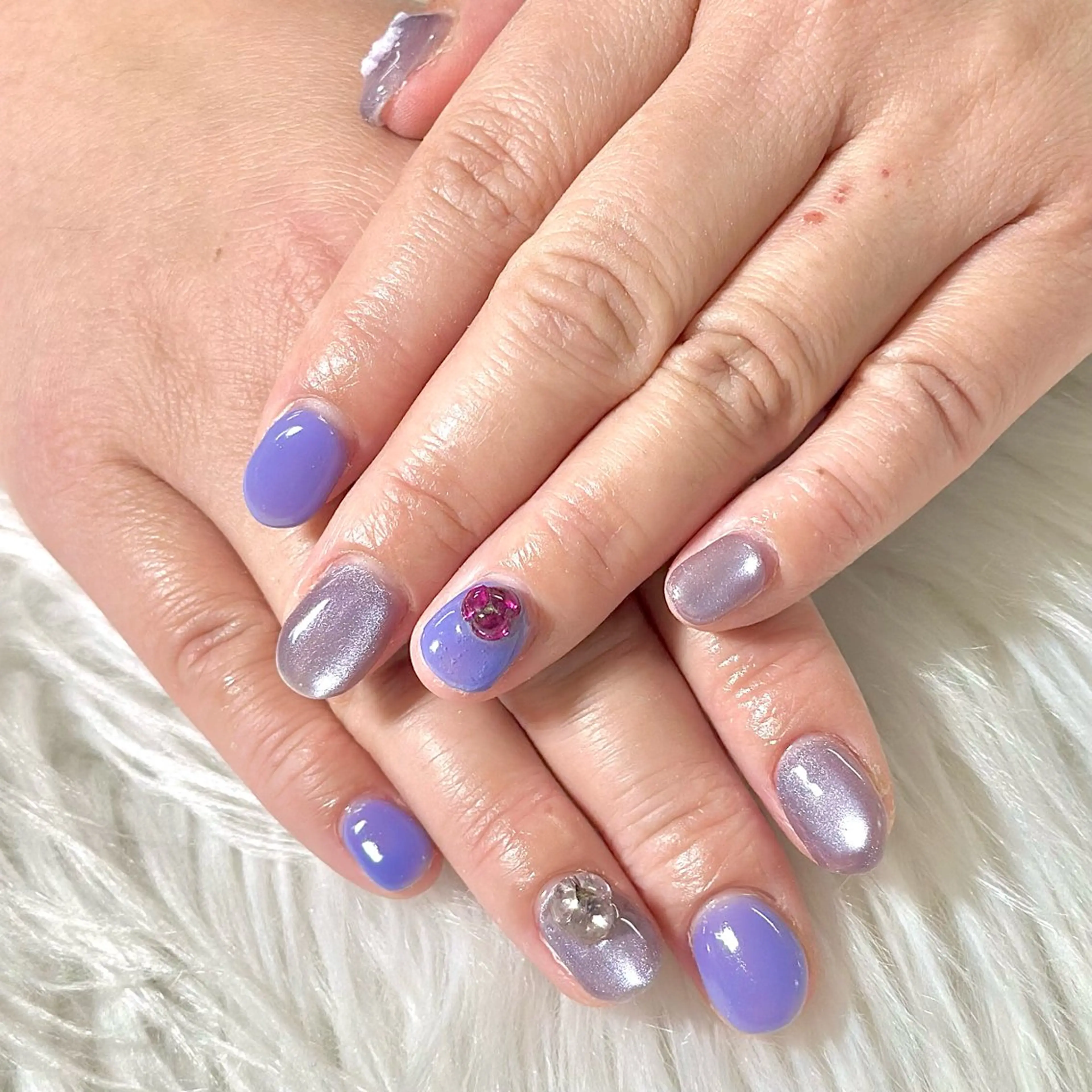 ネイル パープル ハンドネイル Heartnail Hino Reinaのネイルデザイン