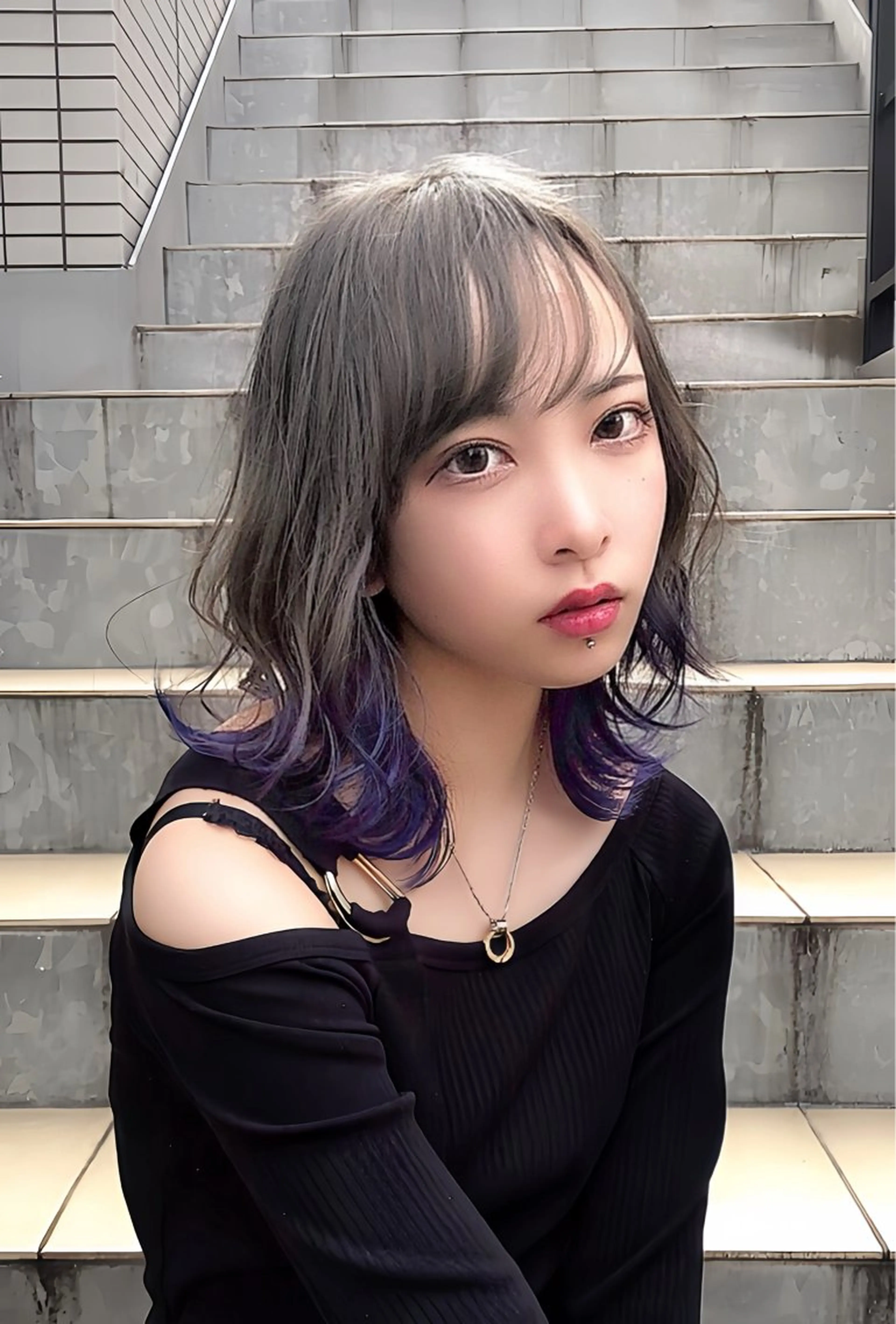 ミディアム カラー ブリーチ ラベンダーカラー ウルフカット ヘアカラー トリートメント 【 DIPTH 】 代表コウキ🥇のヘアスタイル