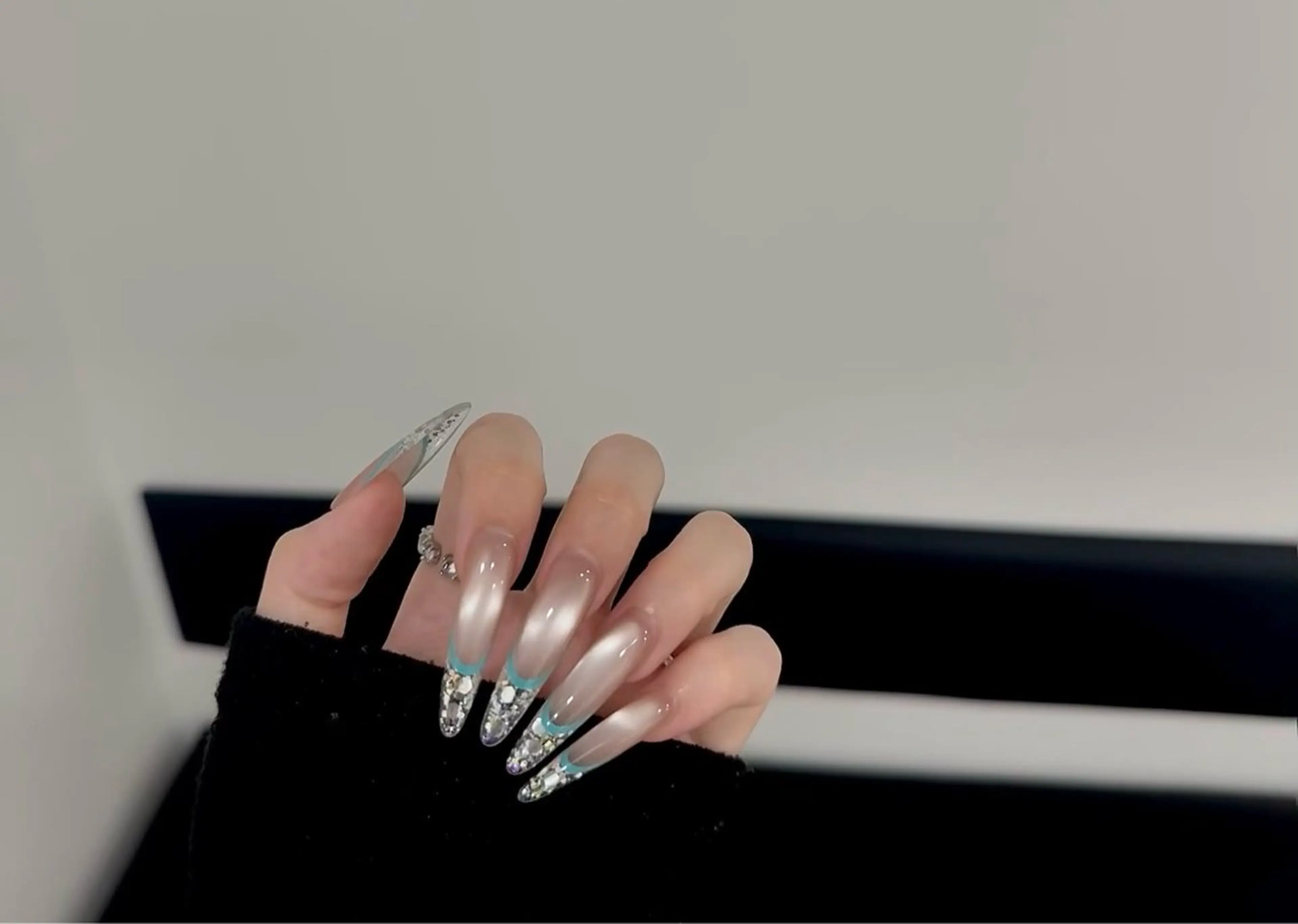 ネイル オーロラネイル 成人式 フットネイル フレンチネイル ジェルネイル ハンドネイル 長さだし専門 ありさのネイルデザイン