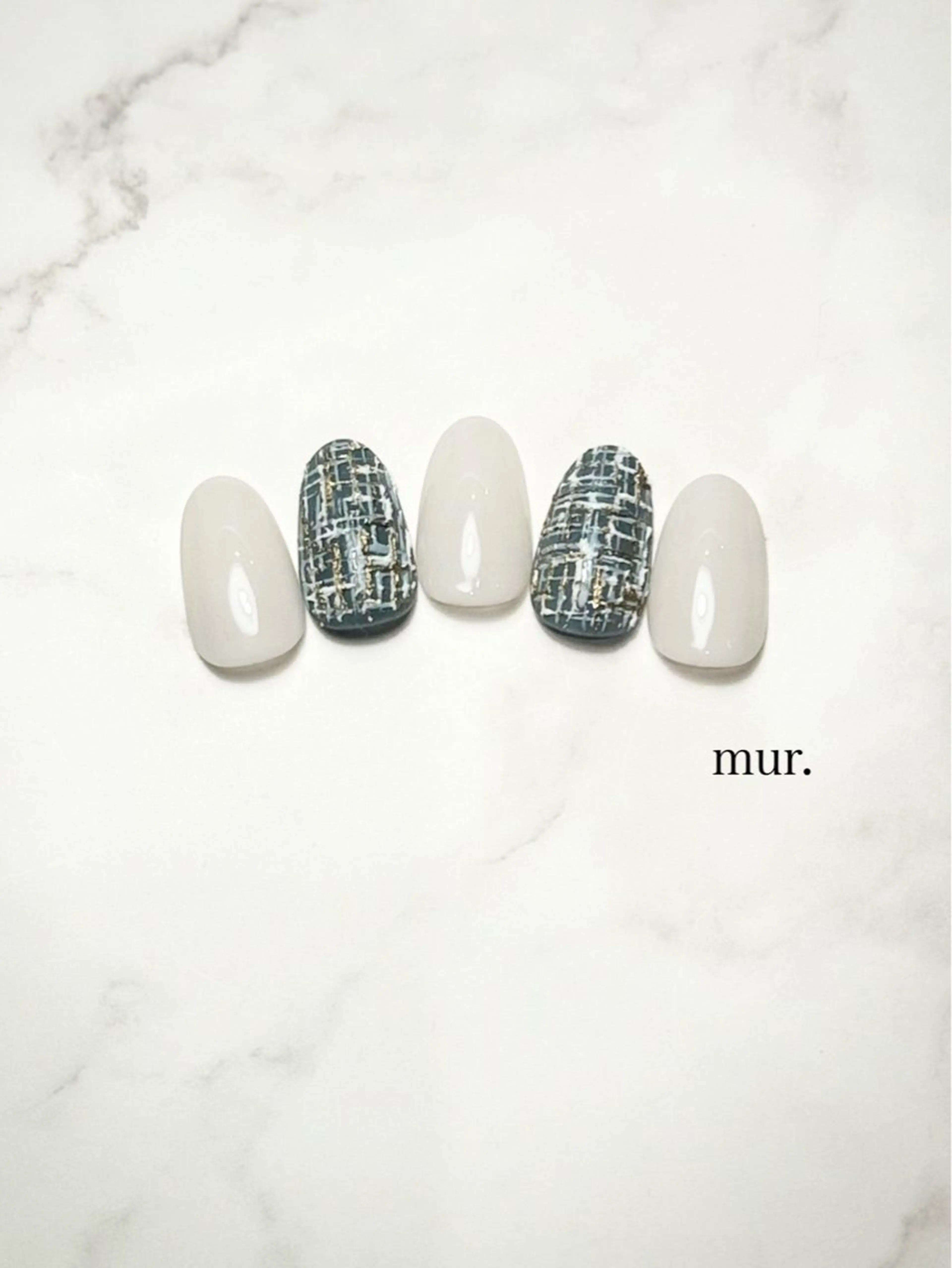 ネイル アートネイル ツイードネイル ハンドネイル nail salon　mur.所属・mur. harukaのネイルデザイン