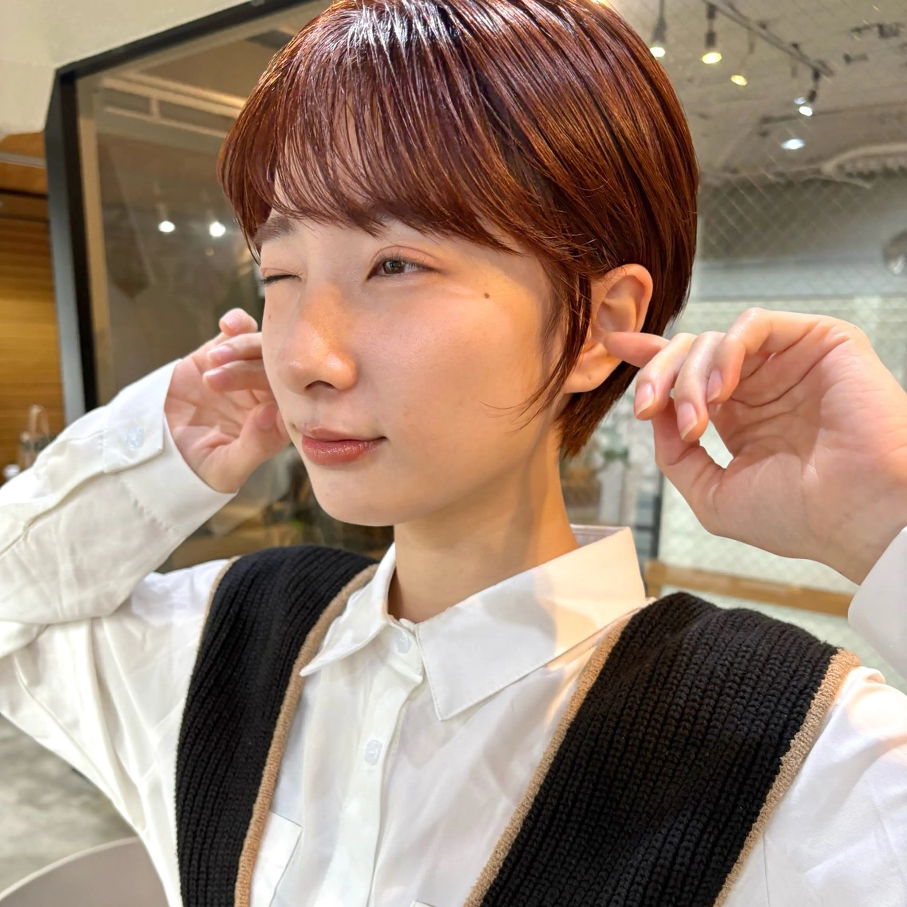 🟫人気No.1🟫【カット➕透明感カラー➕トリートメント】レイヤー/ウルフ/ショート/ボブ/前髪カットの写真